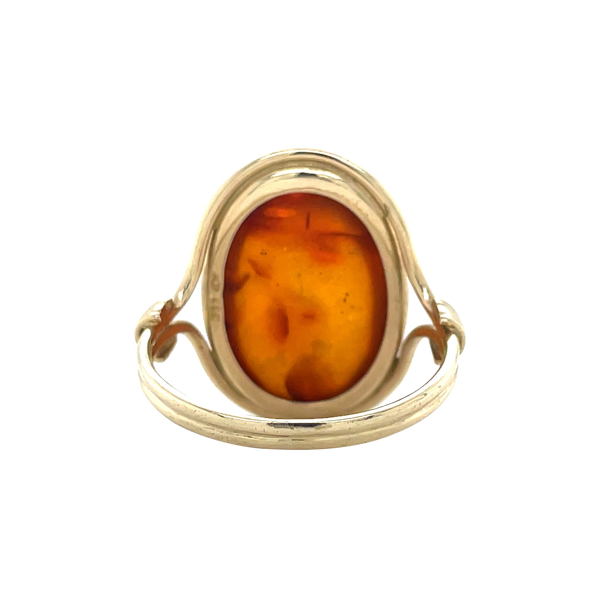 Vintage ring with amber 8 kt