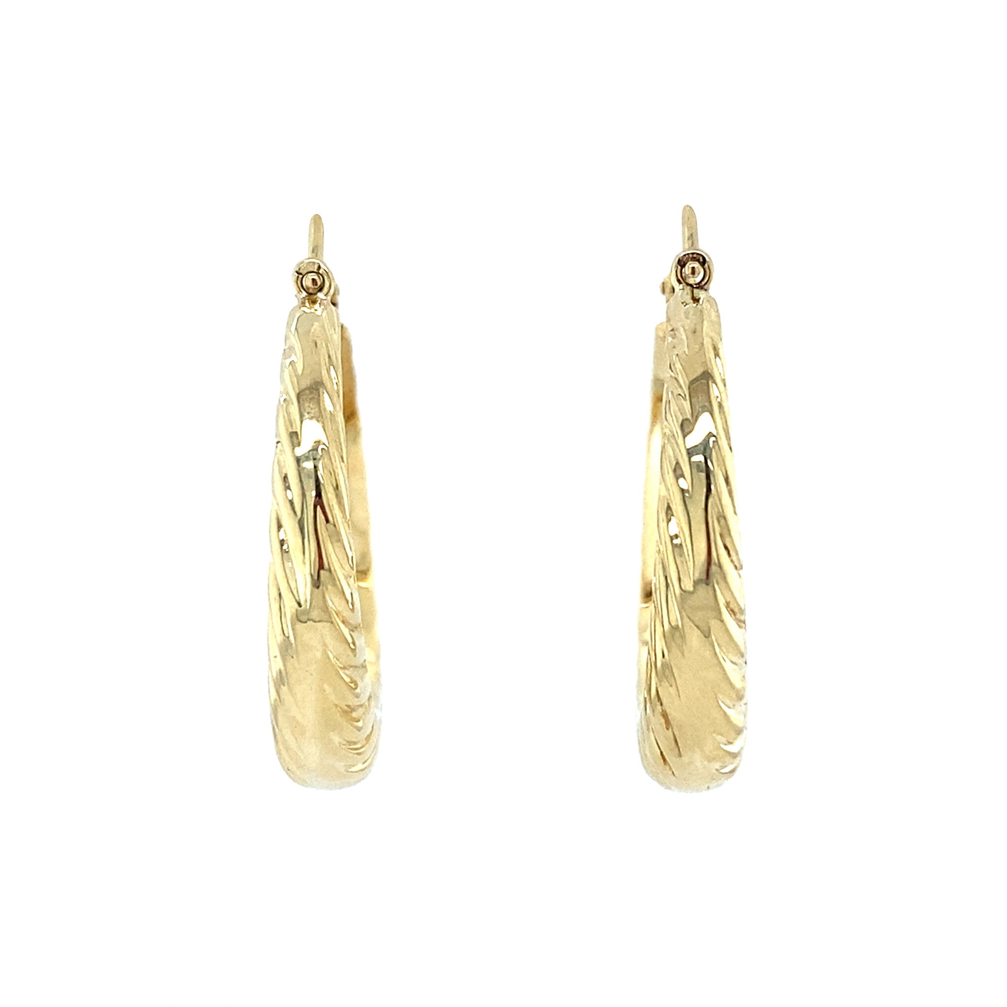 Gouden vintage fantasie oorringen 14 krt