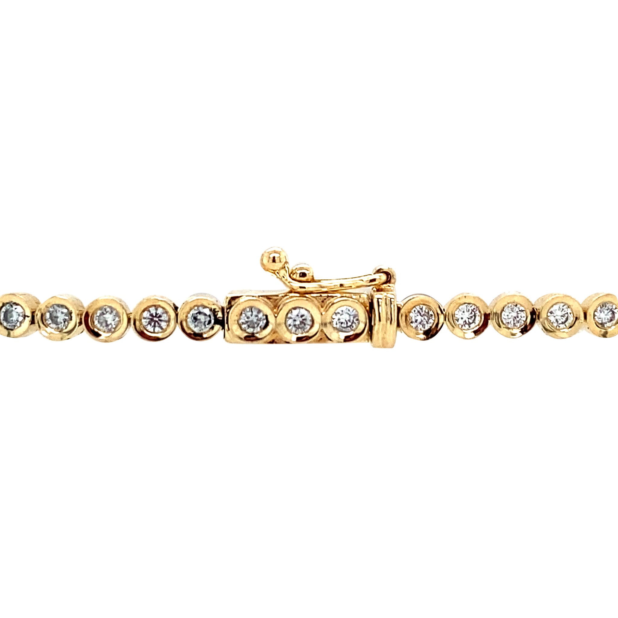 Gouden vintagetennisarmband met diamant 18 krt