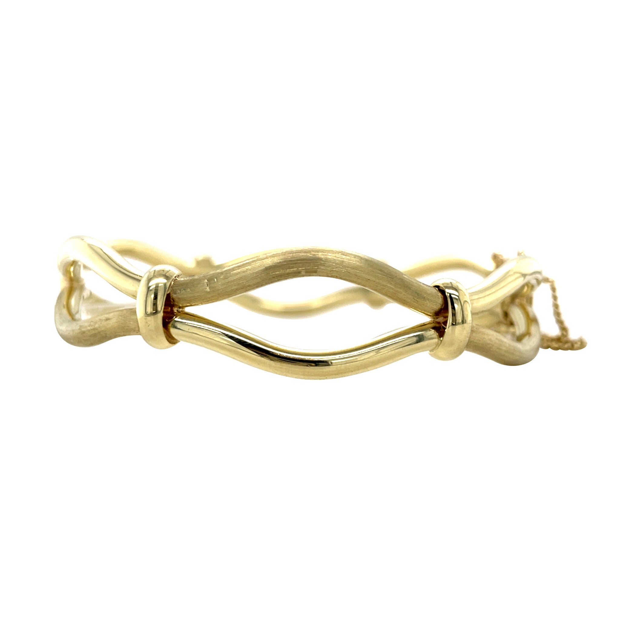 Gouden vintage fantasie bangle 14 krt