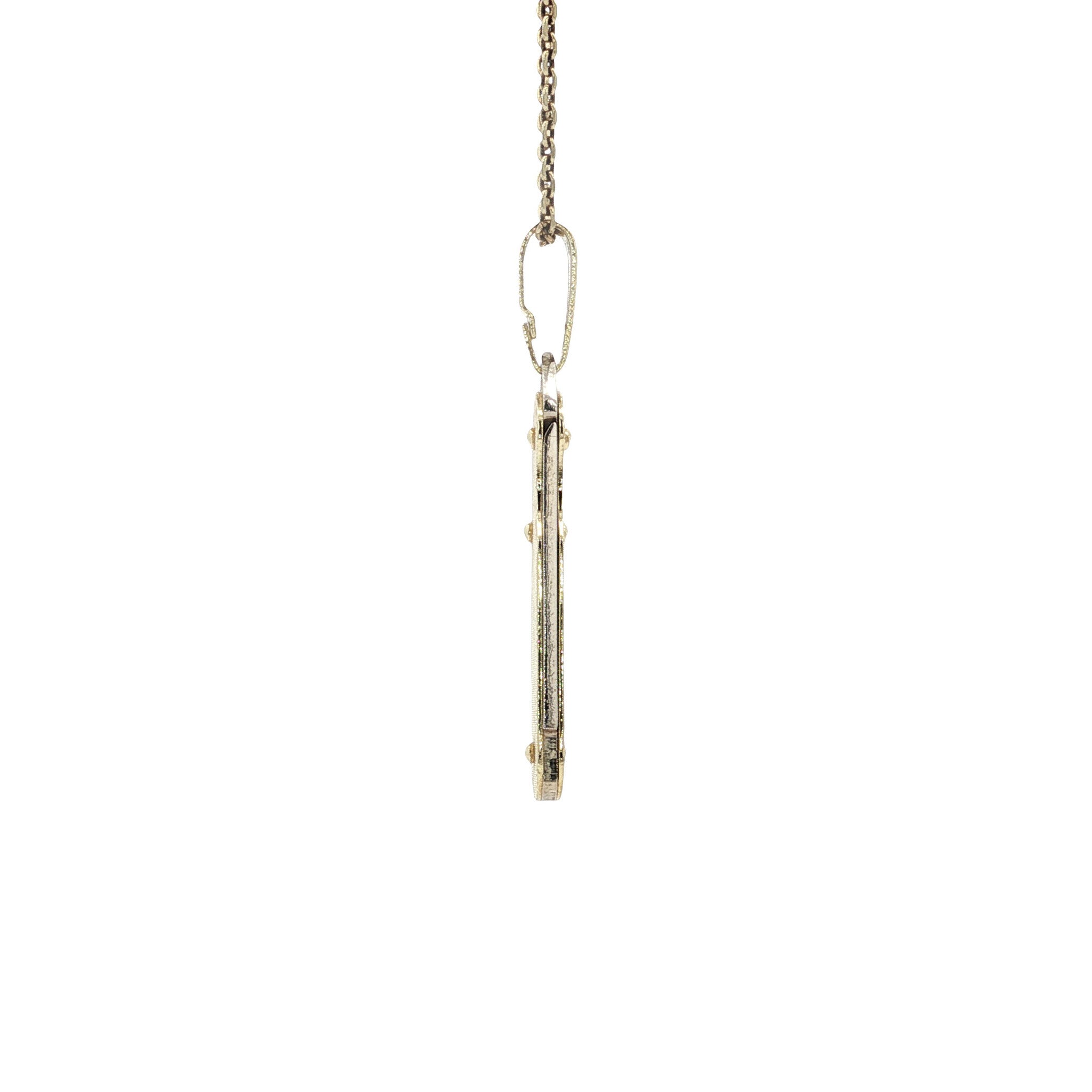 Bicolour vintage gouden zakmes hanger 14 kt
