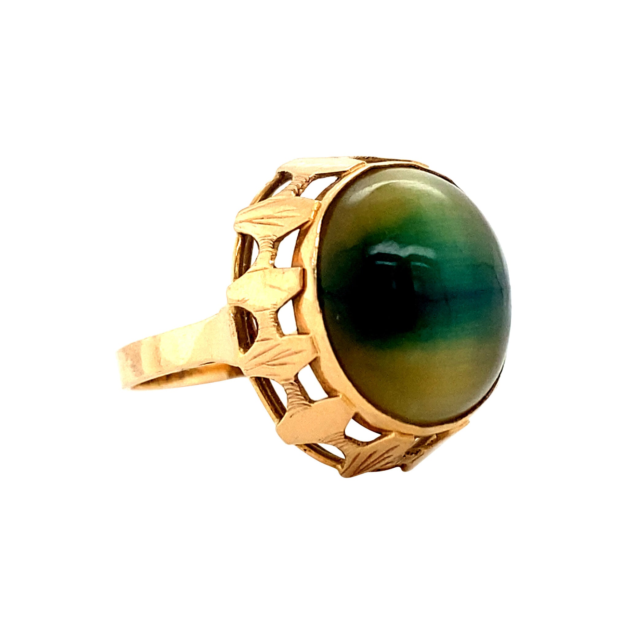 18 kt gold ring with quartz
