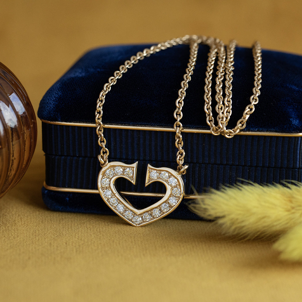 Gouden collier met diamant hanger 14 krt