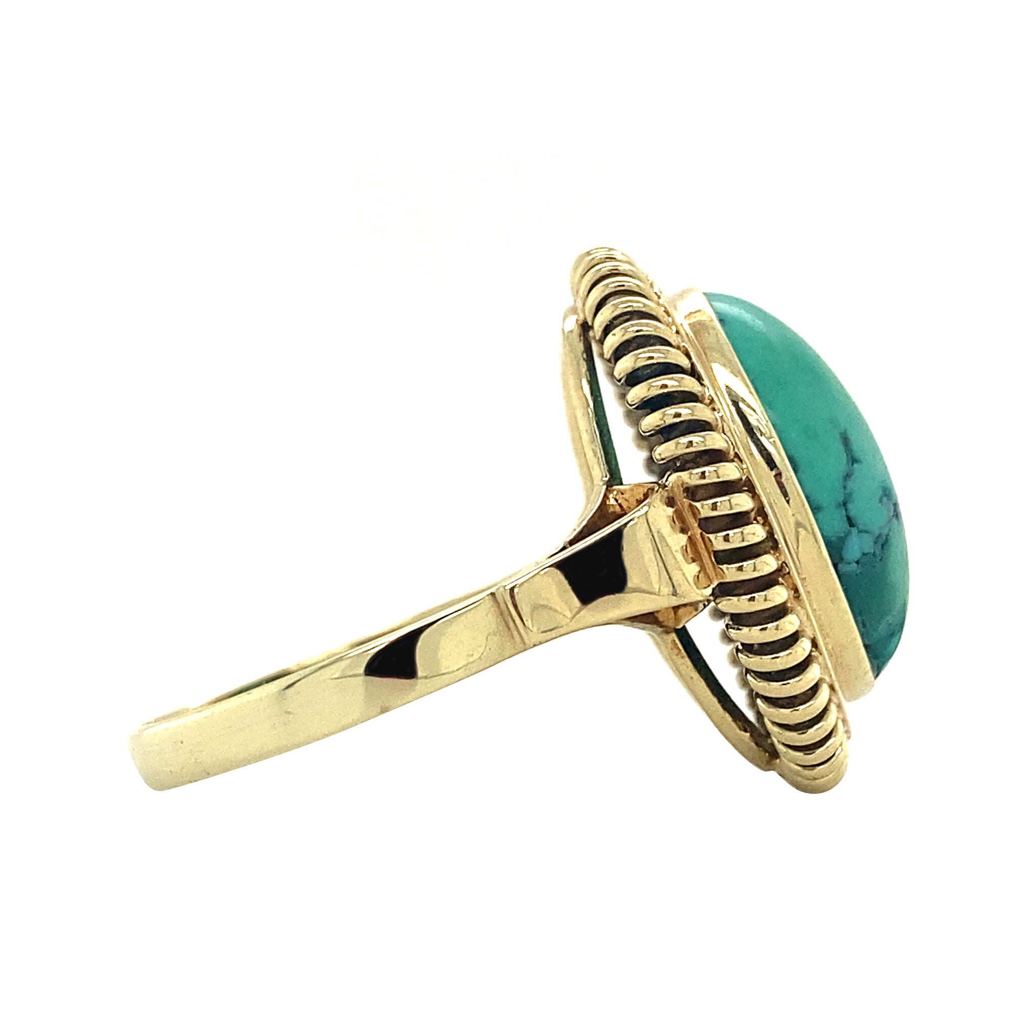 14 kt gold ring with turquoise