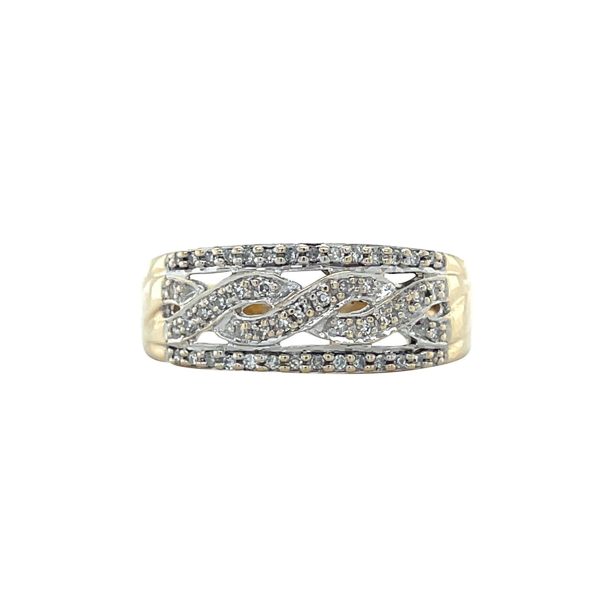Gouden vintage ring met diamant 14 kt