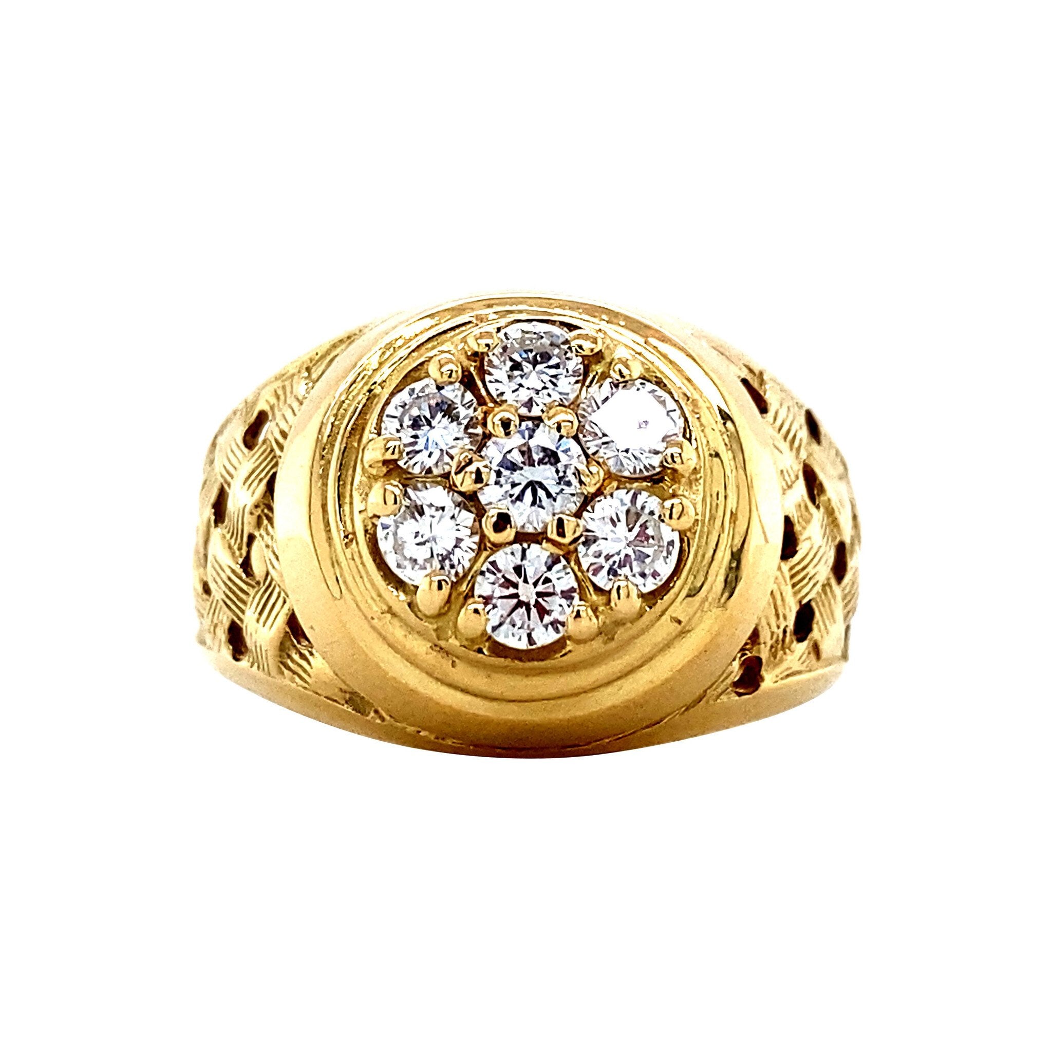 Gouden entourage ring met diamant 14 krt