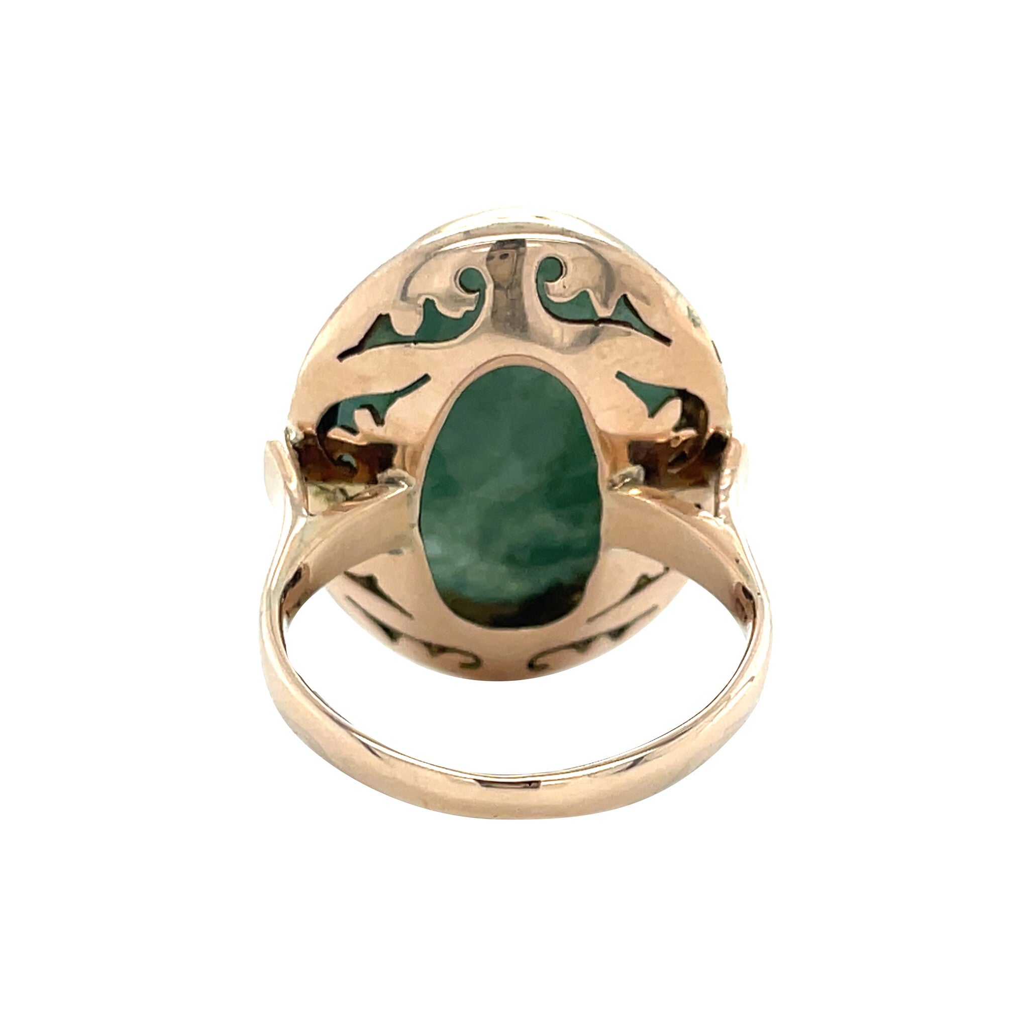 Vintage ring met jade 10 kt