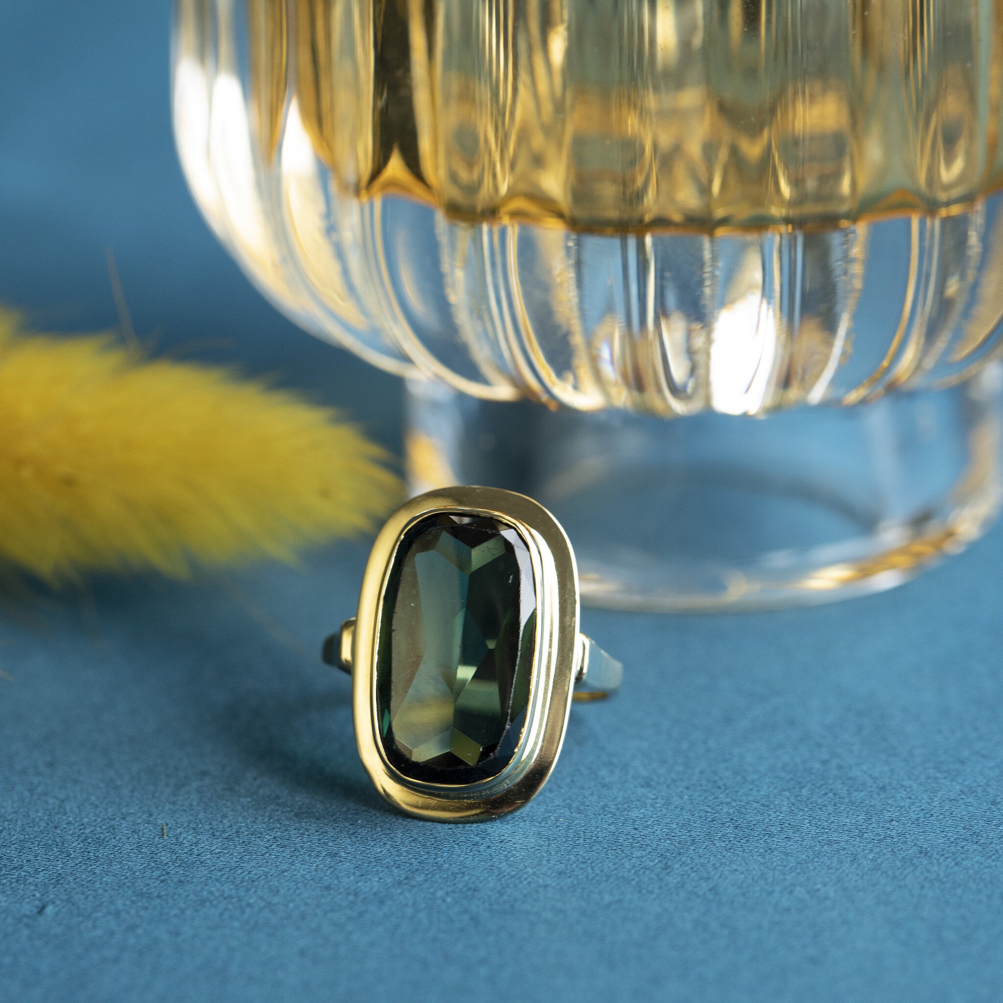 Gouden ring met toermalijn 14 krt