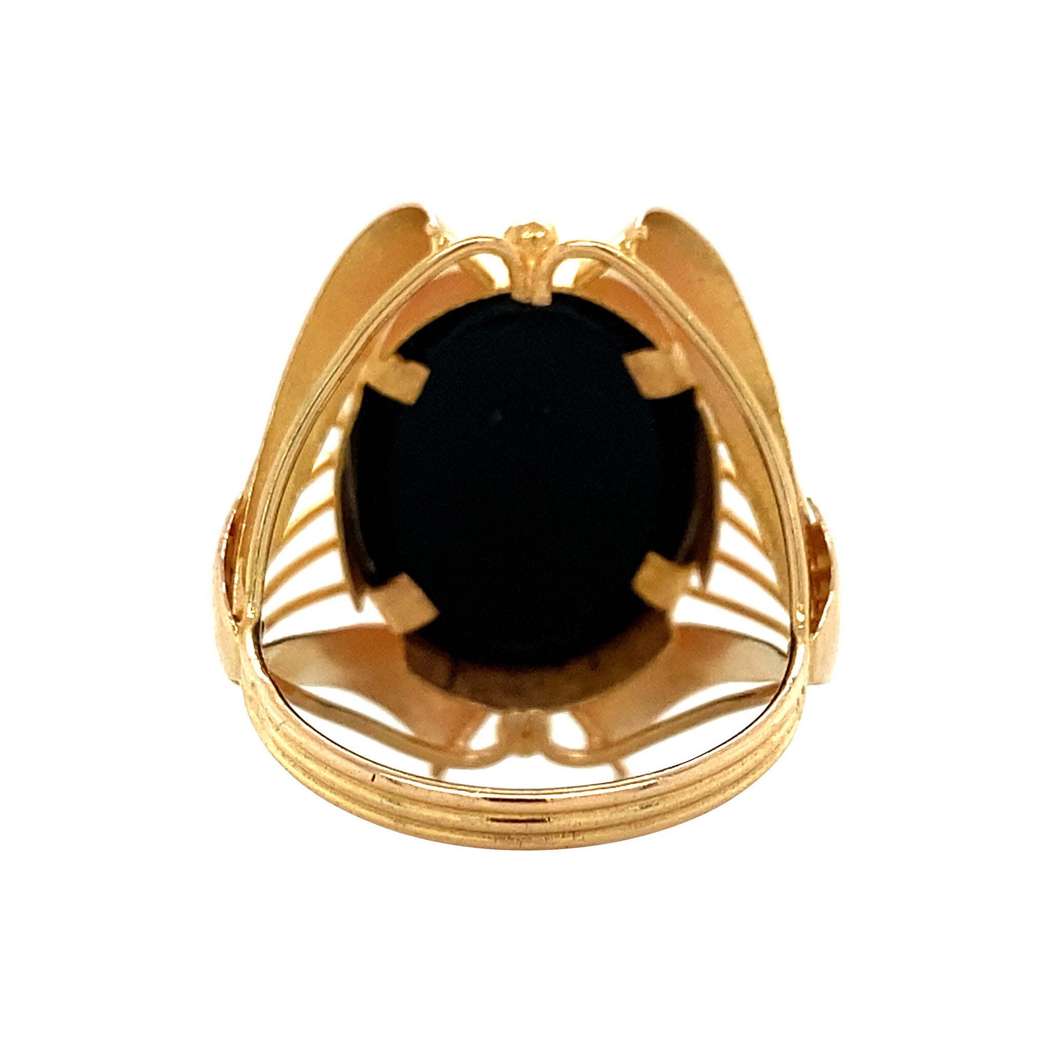 Gouden ring met glas camee 18 krt