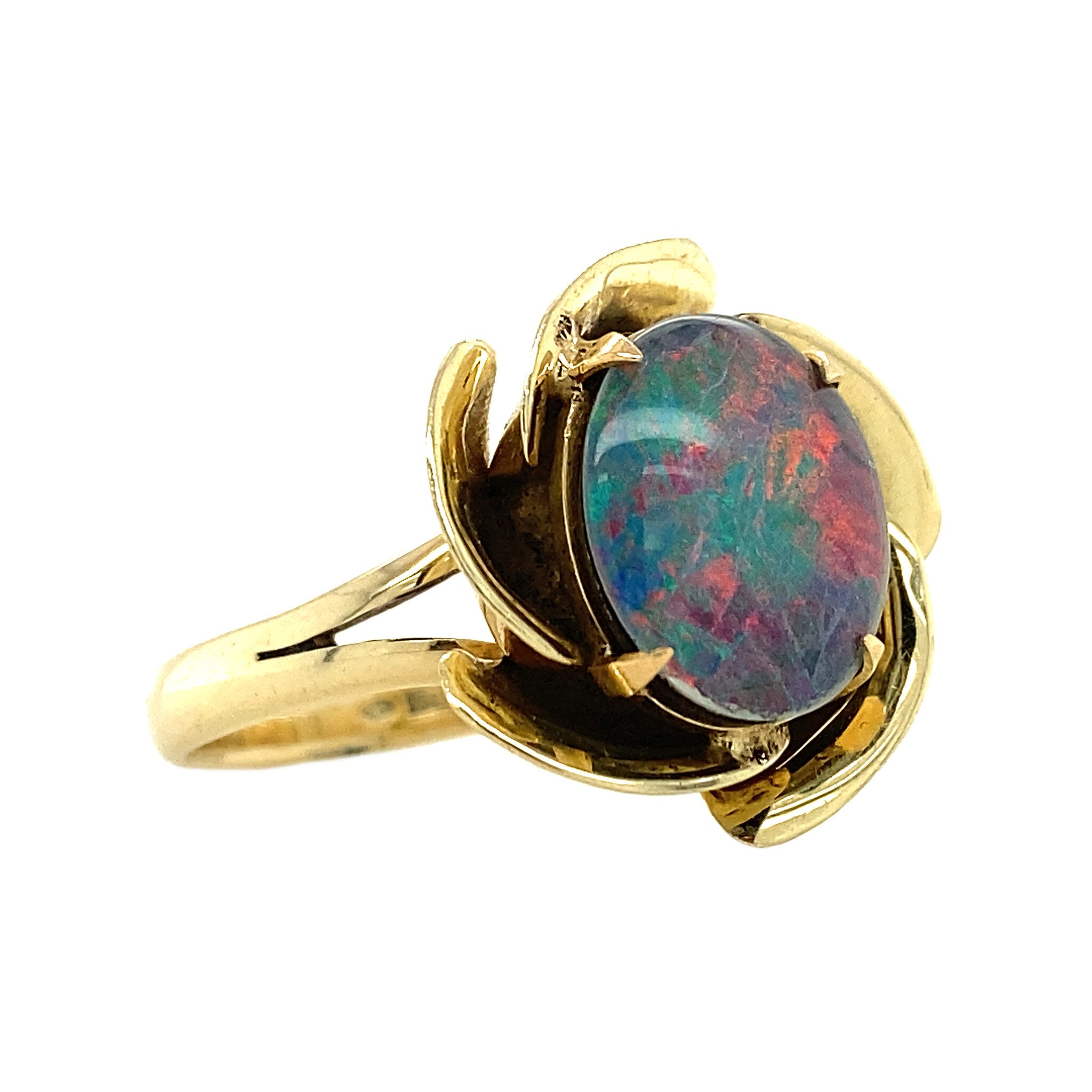 Gouden ring met triplet 14 krt