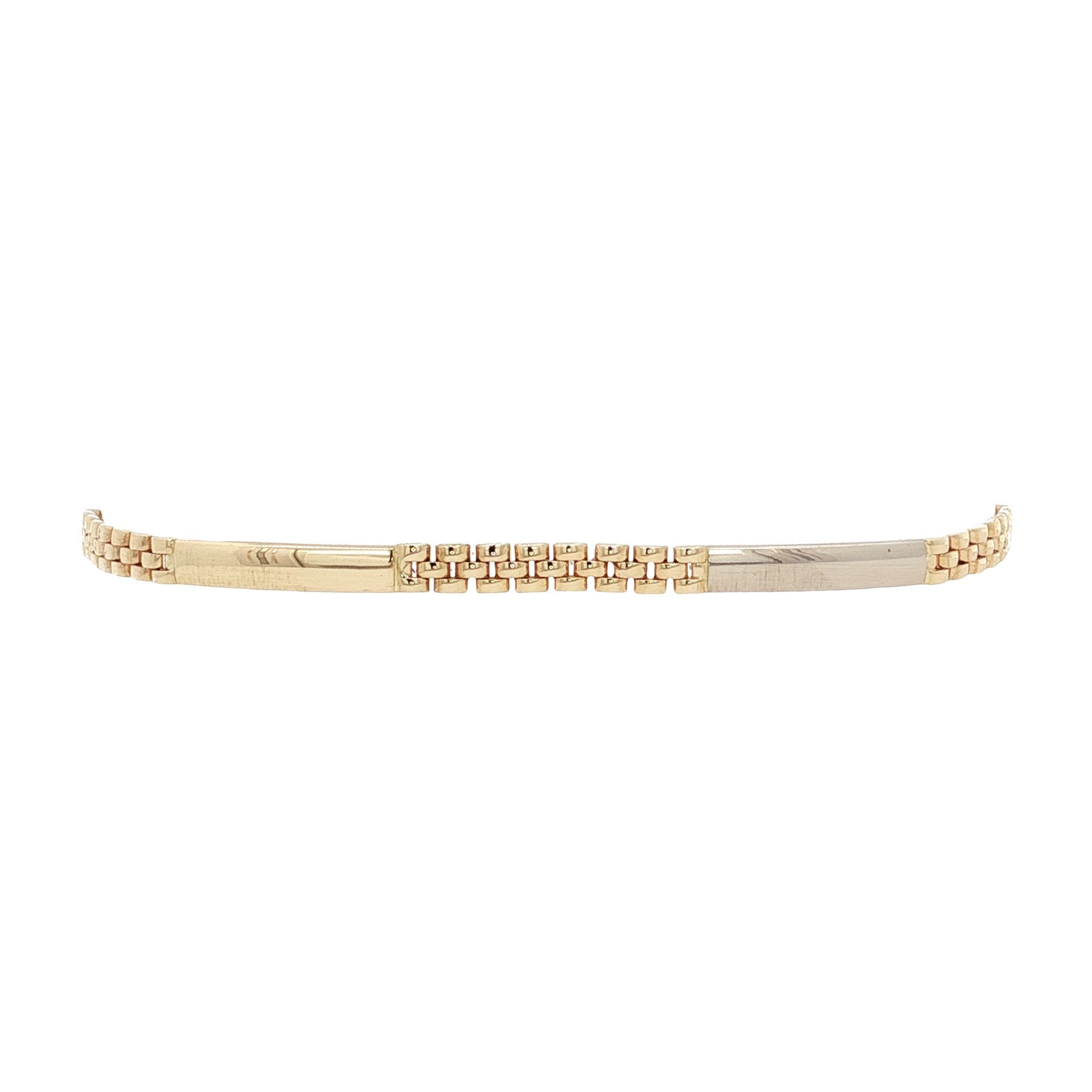 Bicolour gouden vintage fantasie armband 14 kt