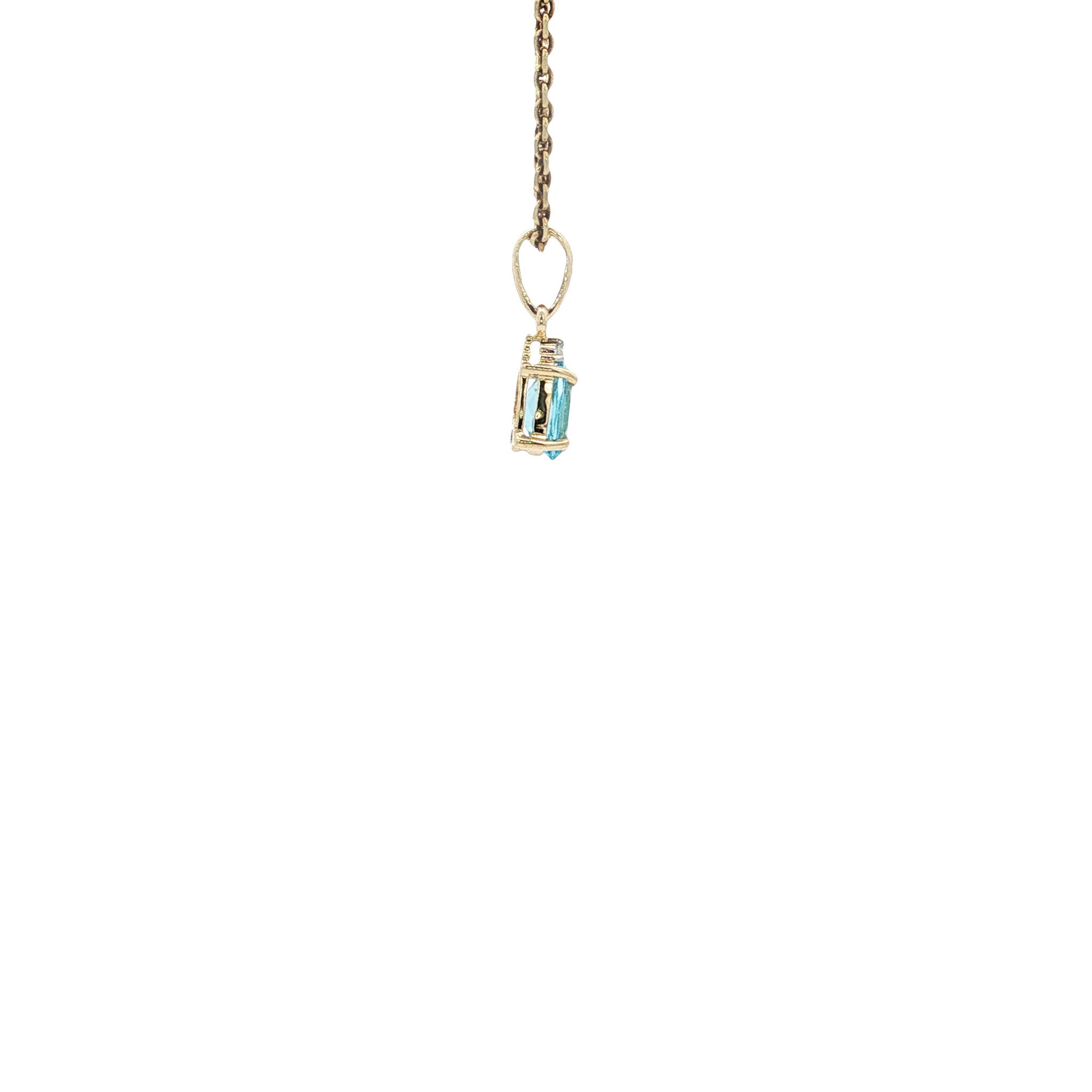 Hanger met topaas en diamant 9 kt
