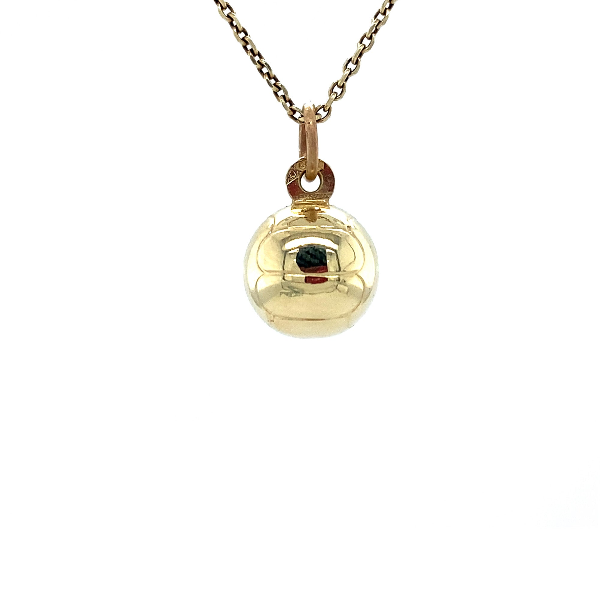 Golden vintage volleyball pendant 14 kt