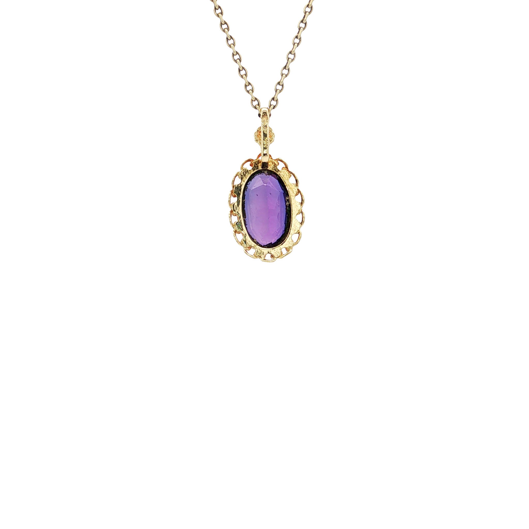 Gold vintage pendant with sapphire 14 kt