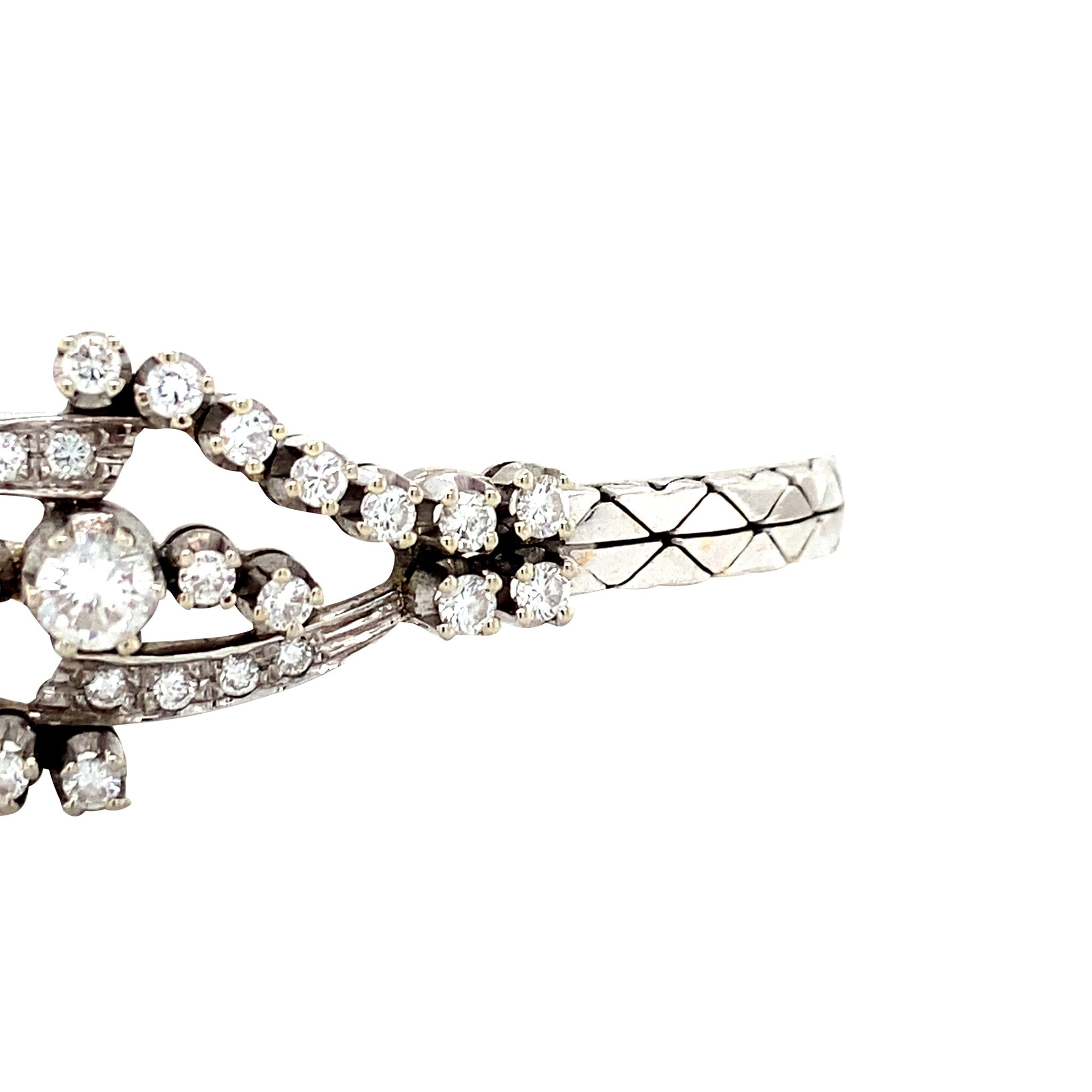 Witgouden vintage armband met diamant 18 krt