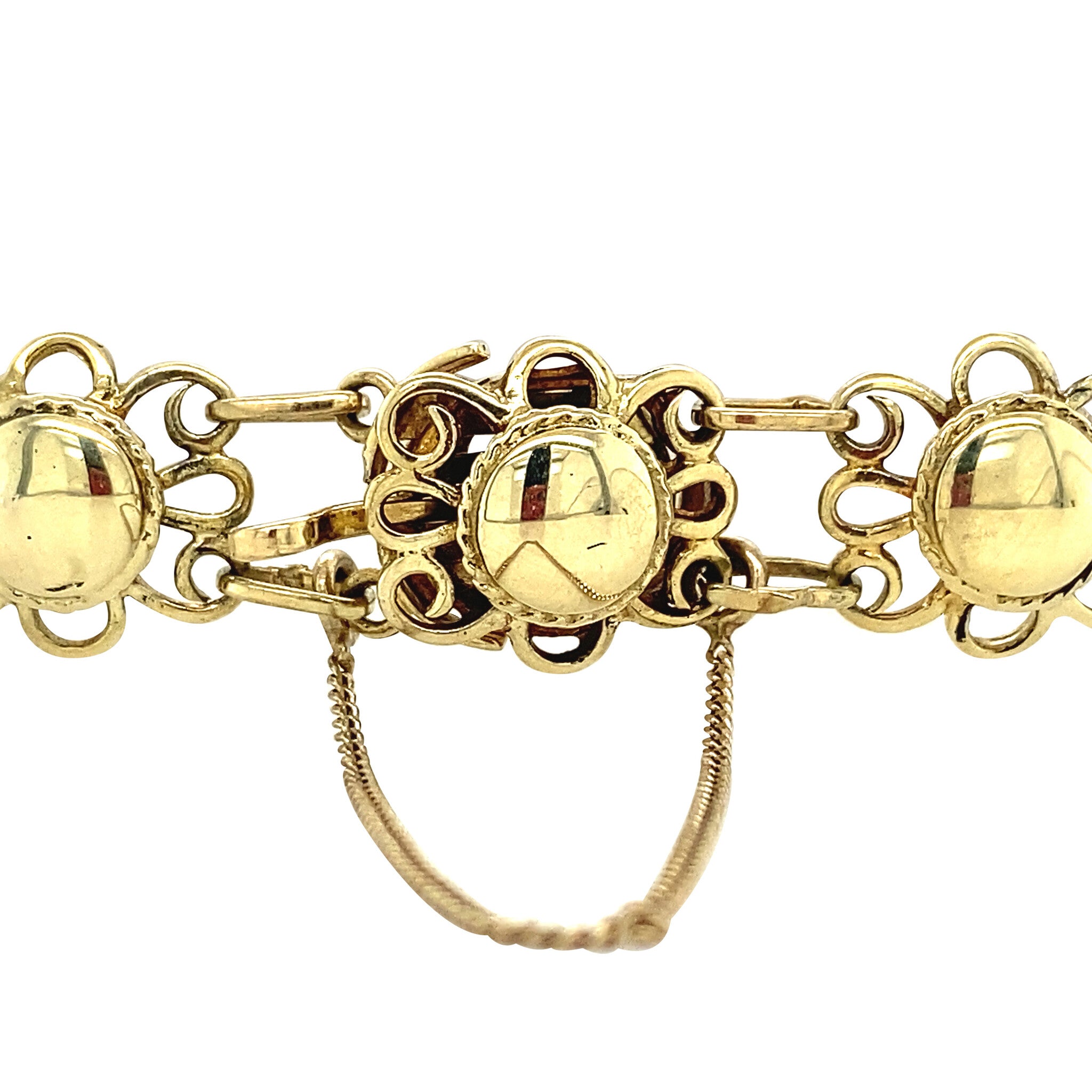 Gouden vintage armband met bloedkoraal 14 krt
