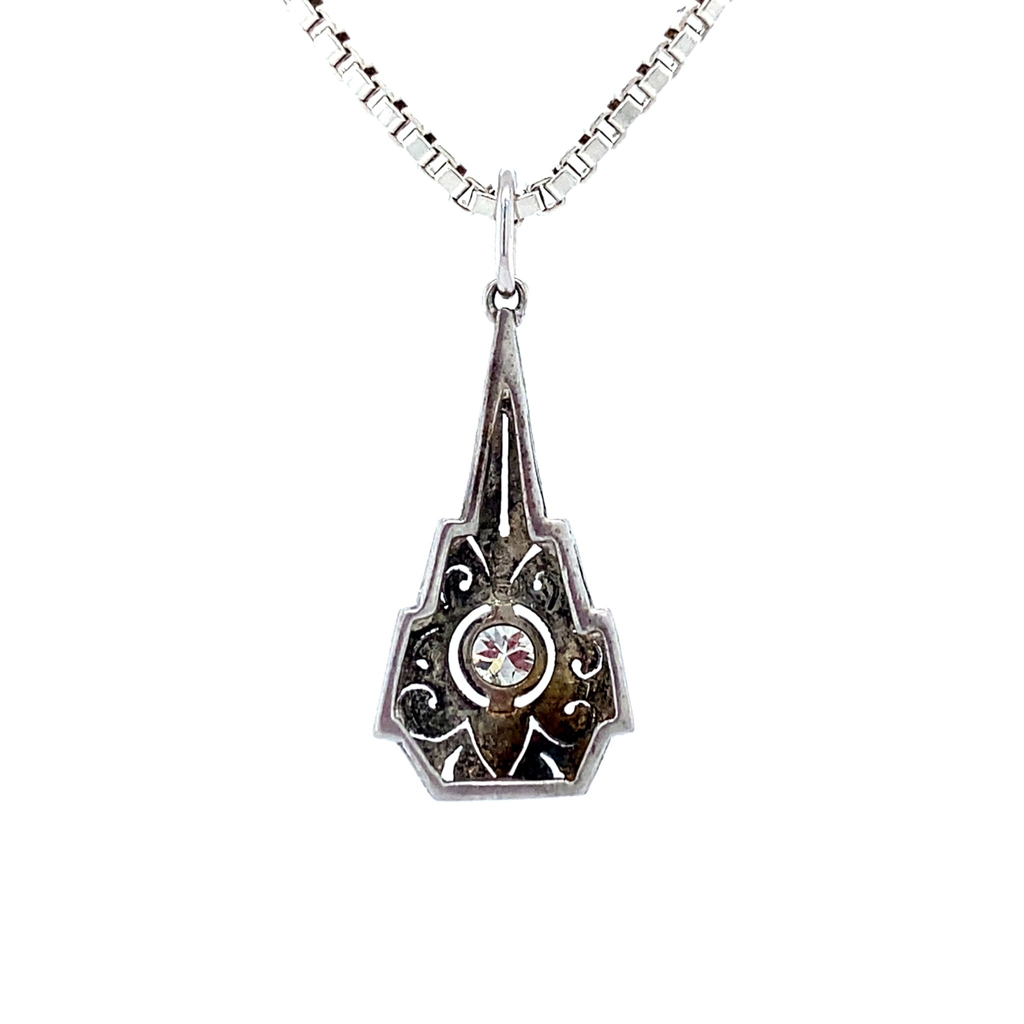 Zilveren vintage hanger met diamant 925