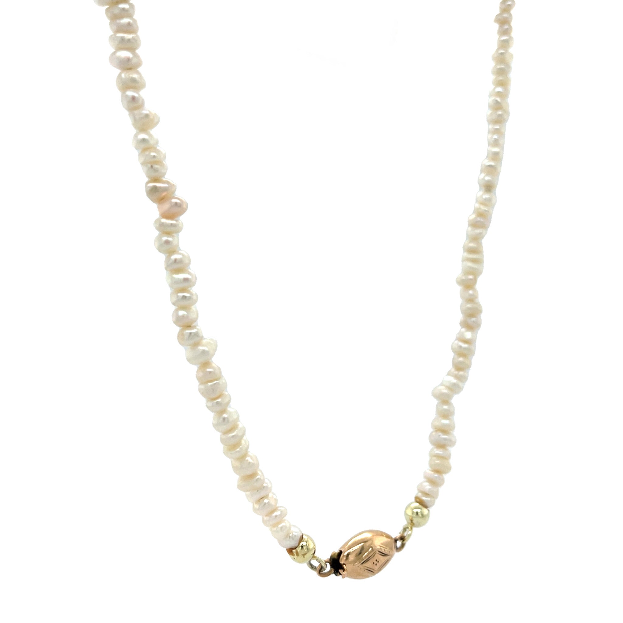 Vintage pearl necklace with gold clasp 14 kt