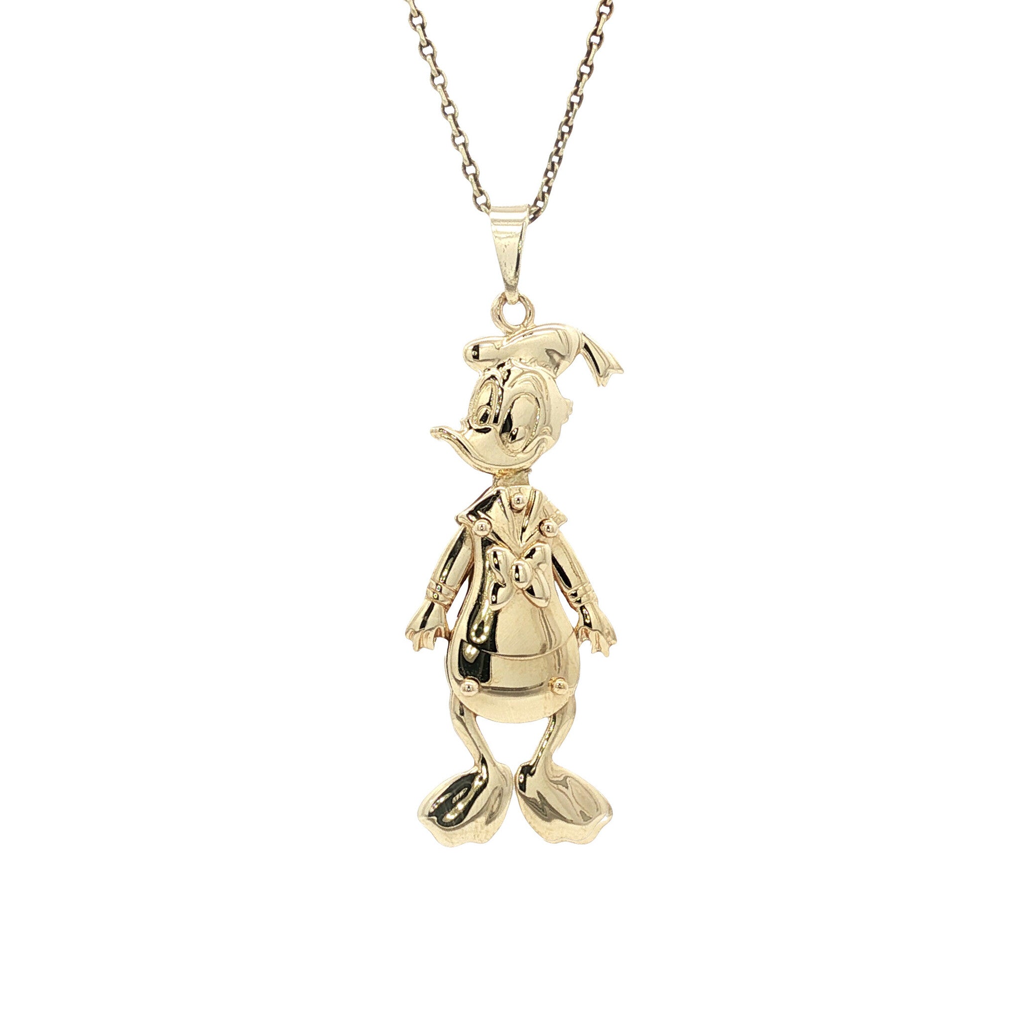 Golden Vintage Donald Duck pendant 14 kt