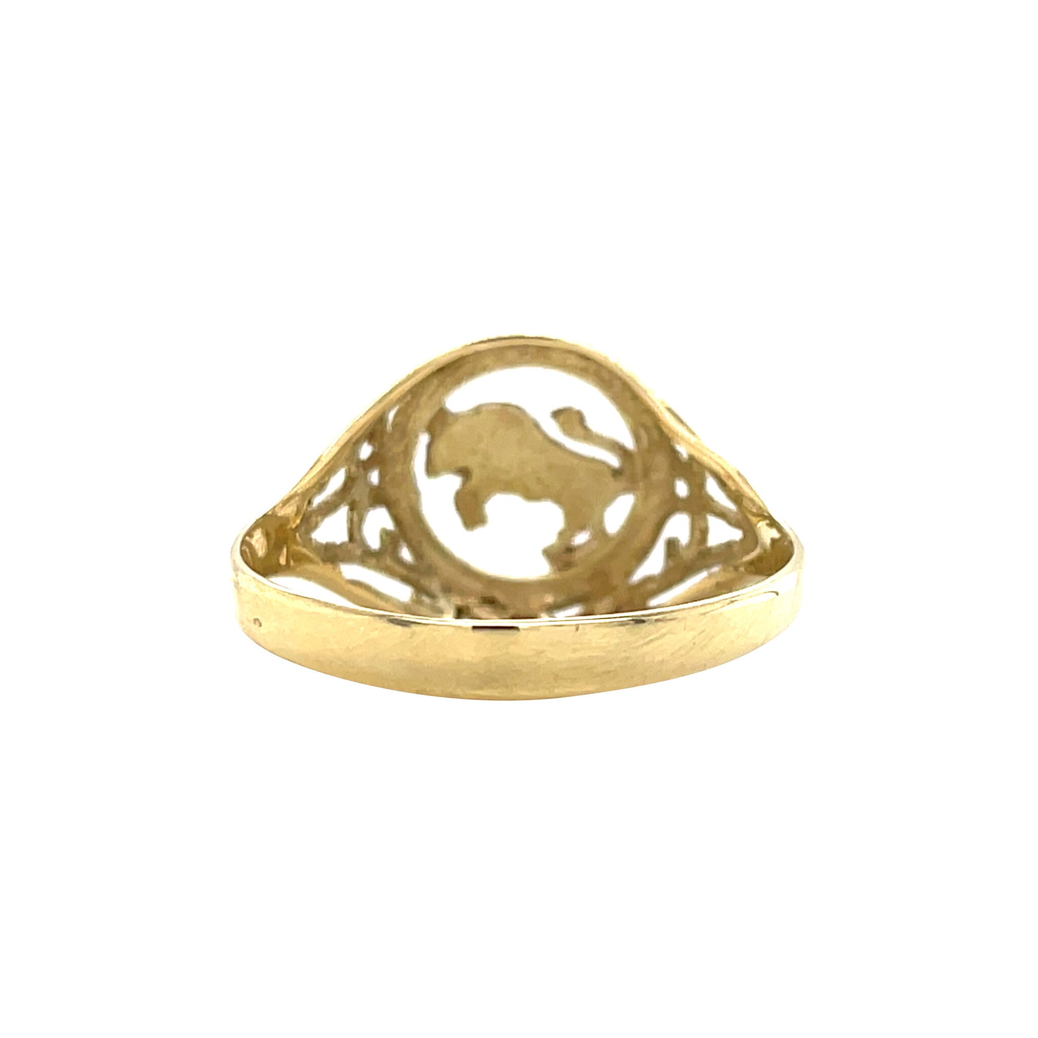 Gouden vintage ring met stier 14 kt