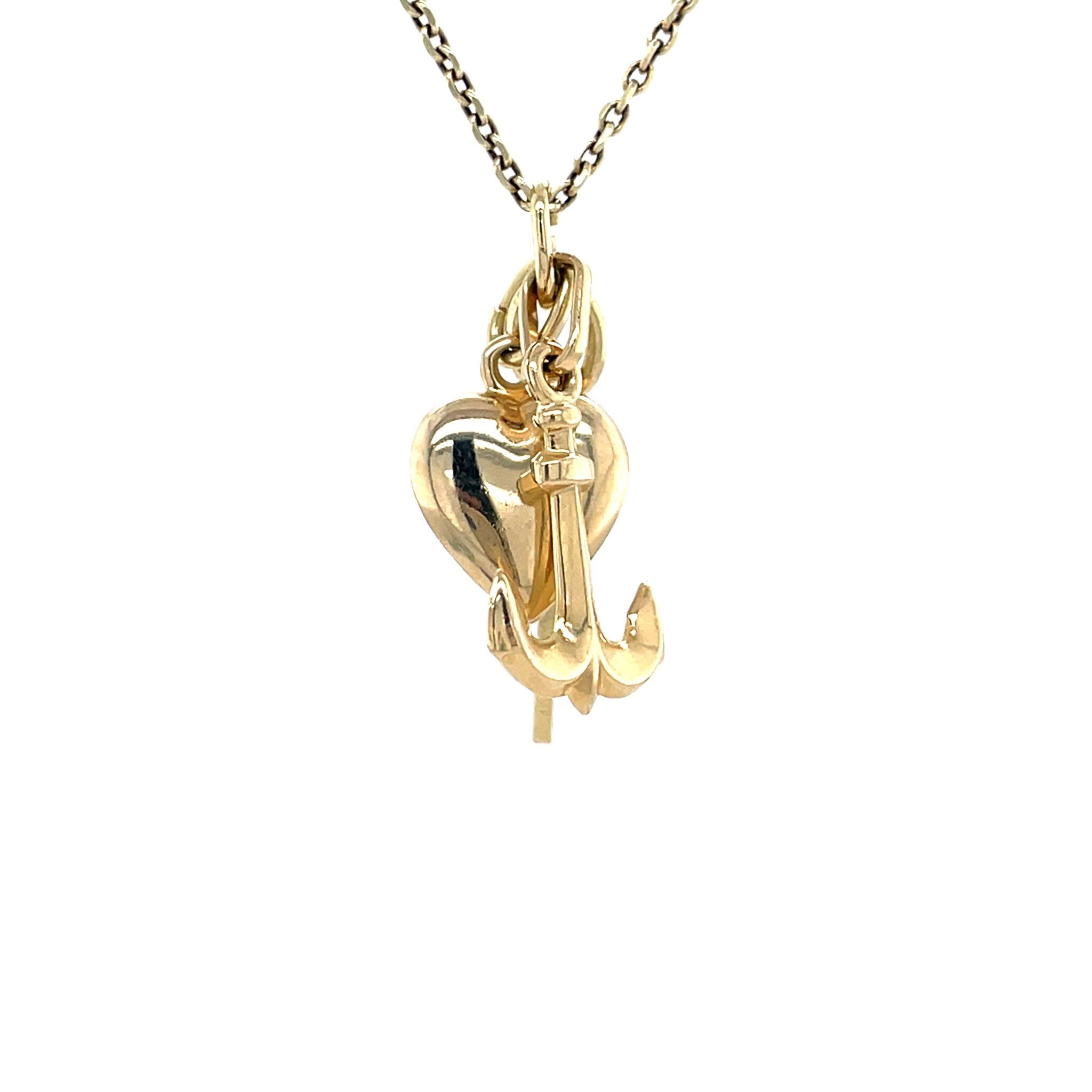 Vintage gold "Faith, Hope and Love" pendant, 14 kt