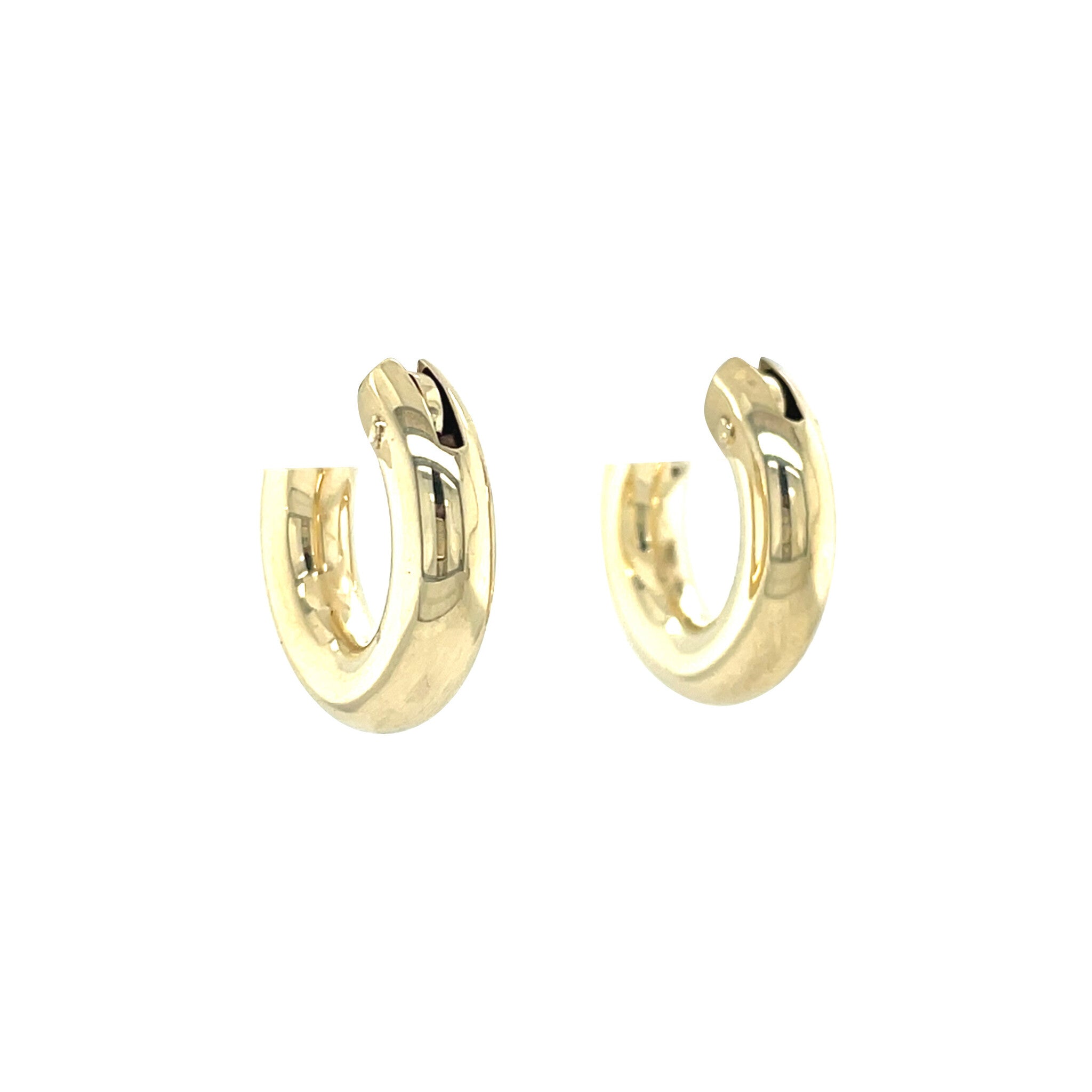 Gouden vintage gladde oorringen 14 kt