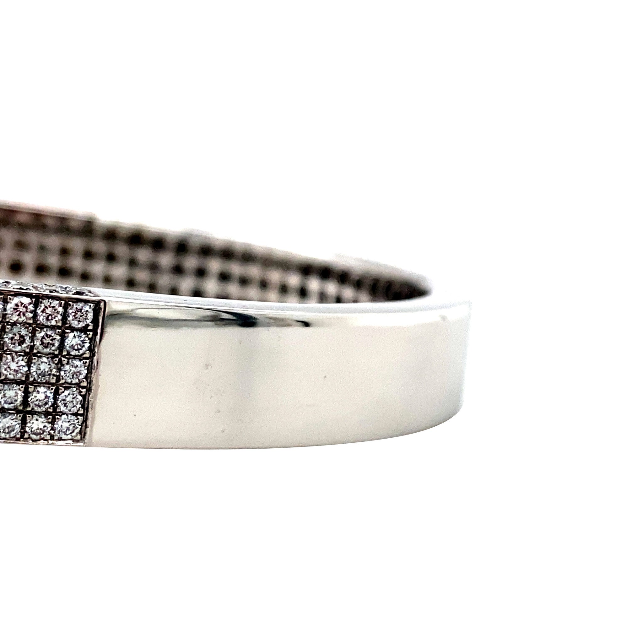 Witgouden vintage bangle met diamant 18 krt