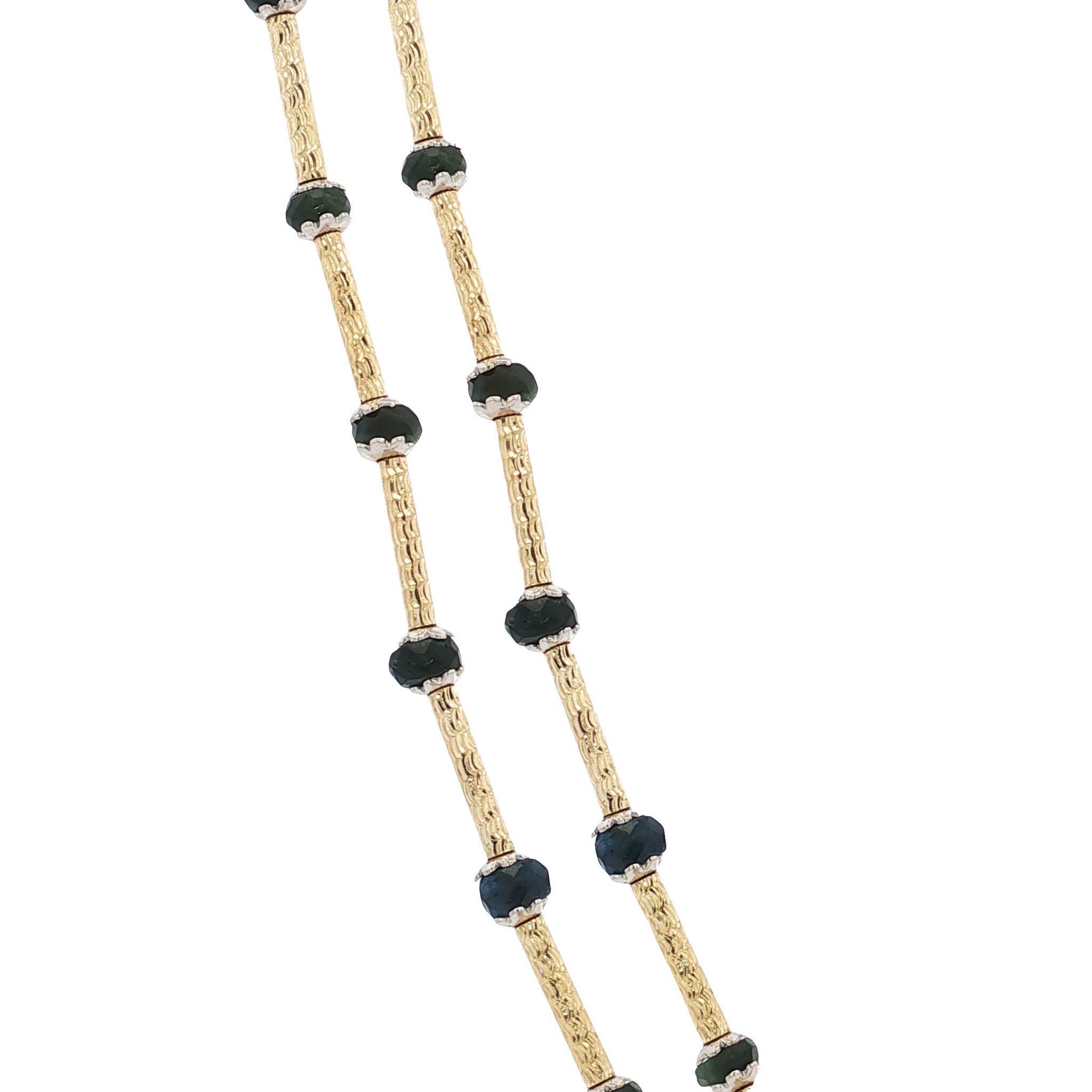 Gold vintage necklace with sapphire 14 kt