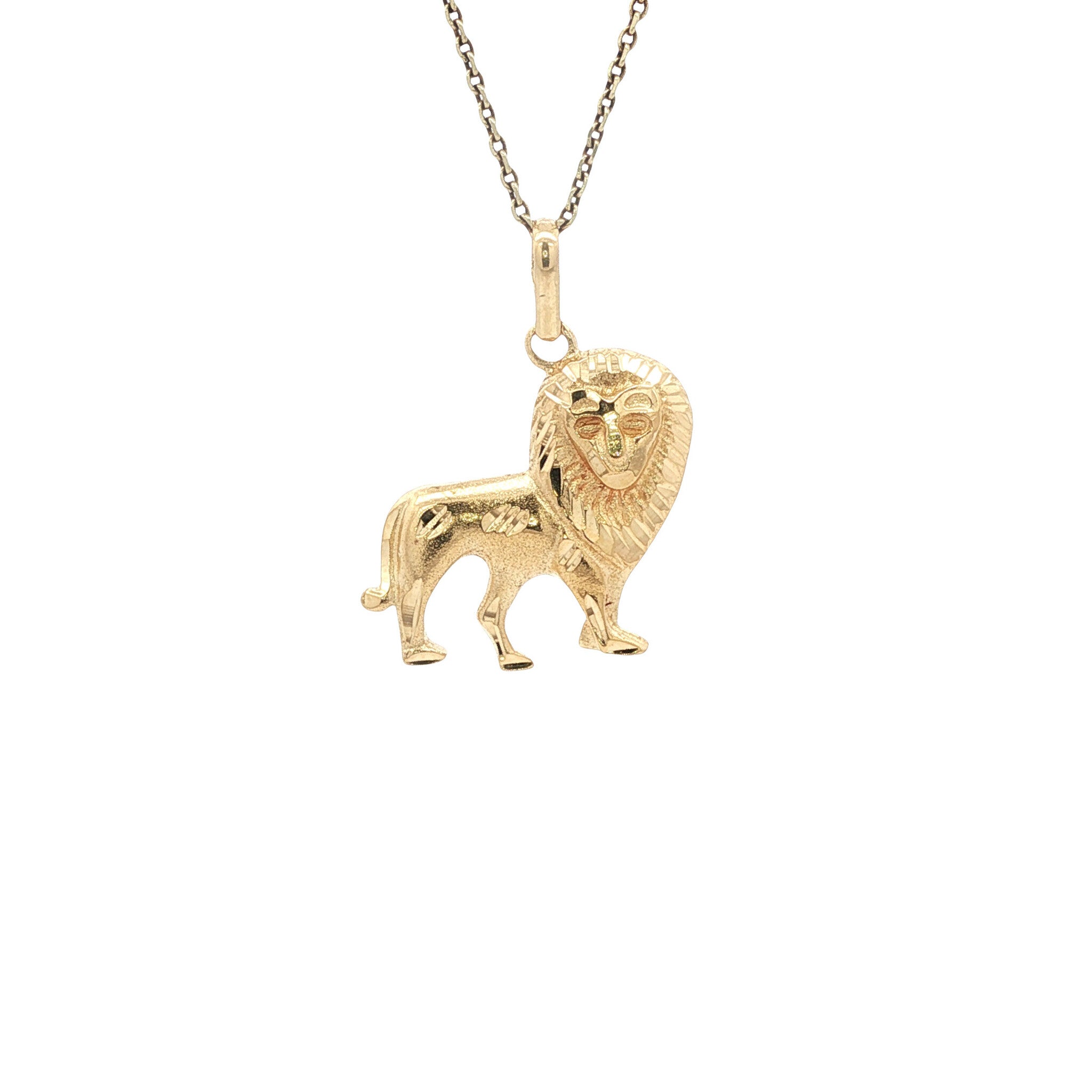 Gouden vintage leeuw hanger 18 kt