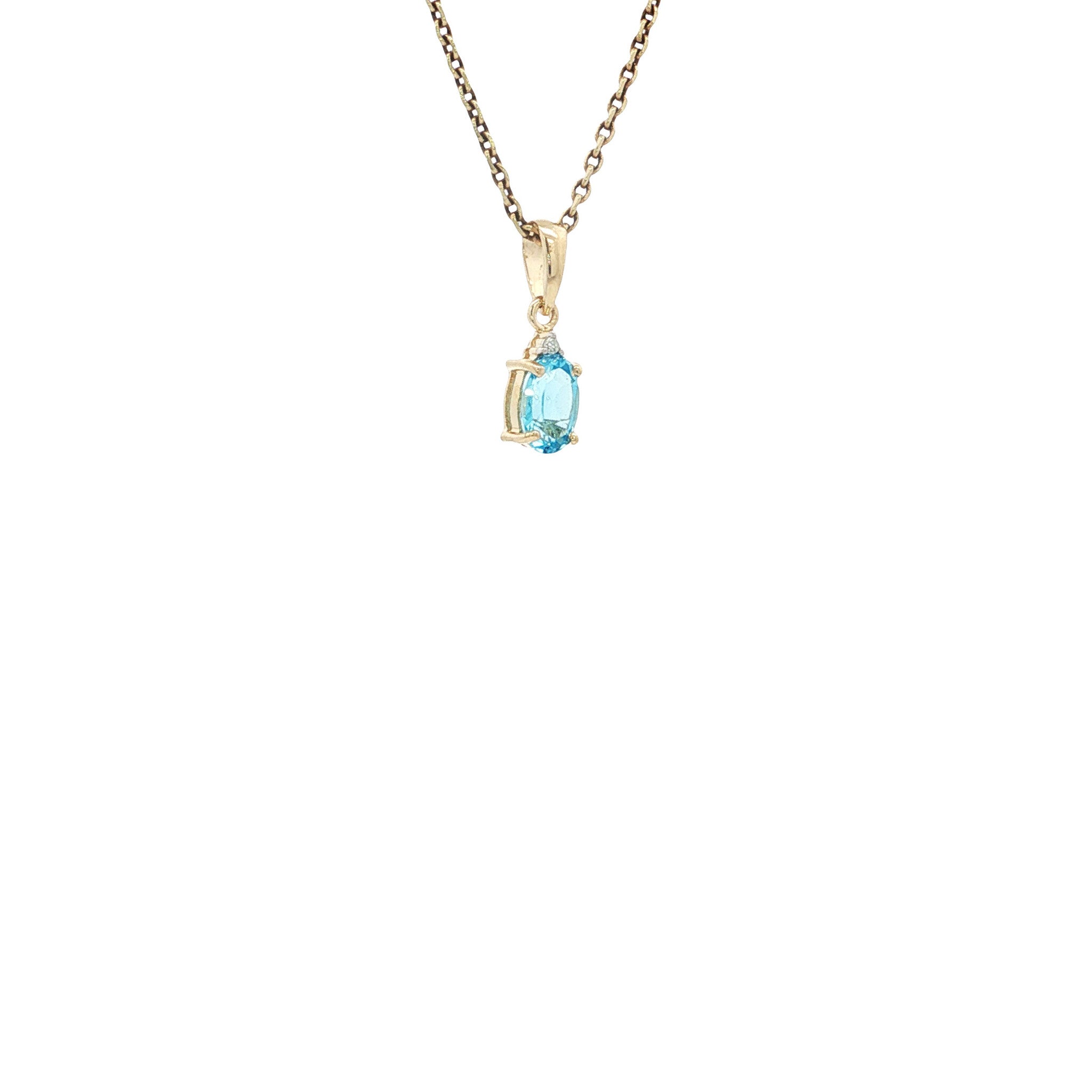 Hanger met topaas en diamant 9 kt