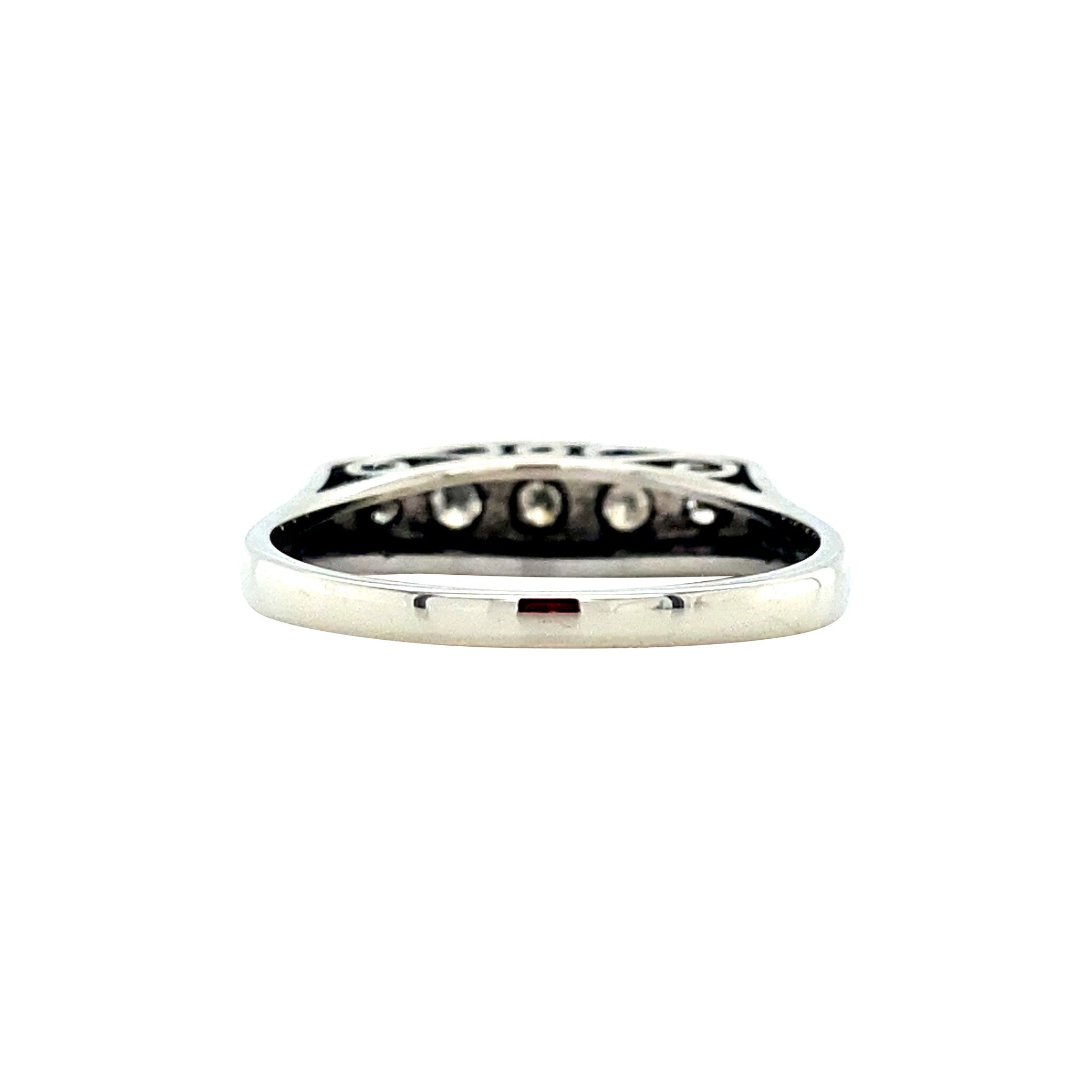 Witgouden rijring met diamant 14 krt