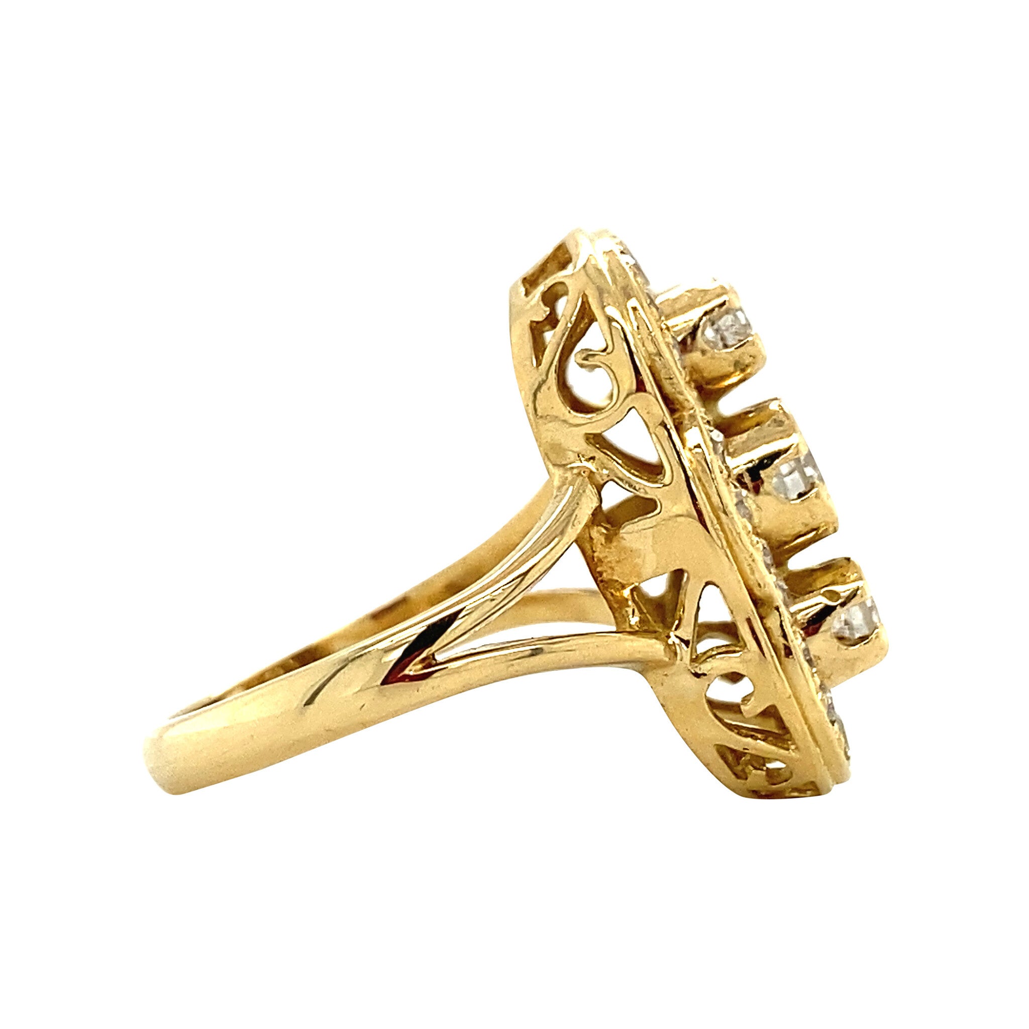 Gouden prinsessen ring met diamant 18 krt