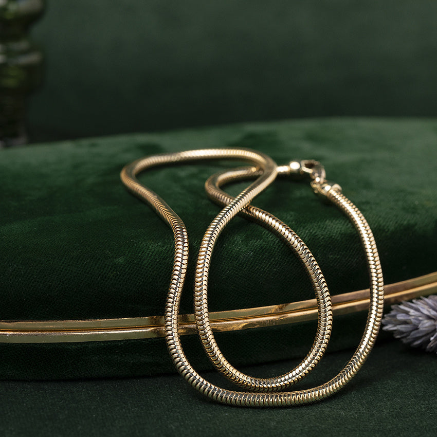 Gold vintage snake necklace 14 kt