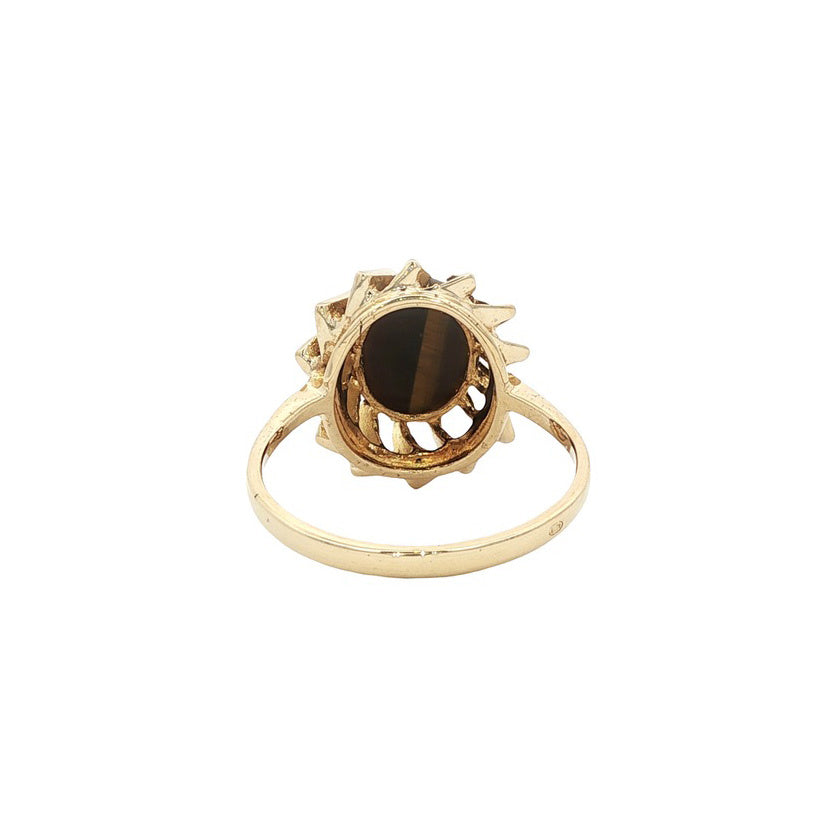 Gouden ring met tijgeroog 14 kt