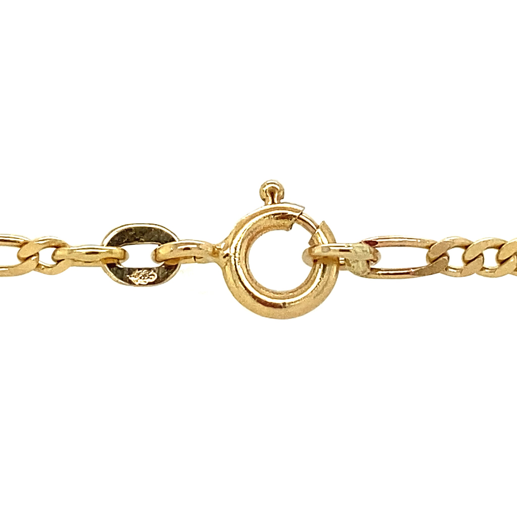 Gouden armband figaro 18 cm 14 krt