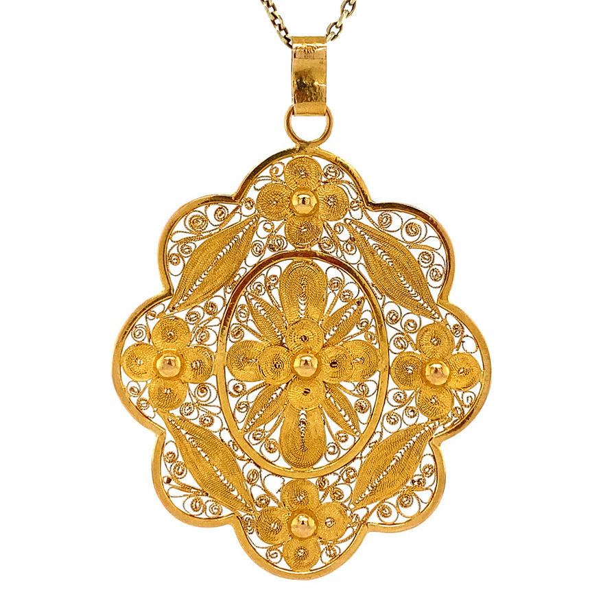 Gold pendant filigree 20 krt