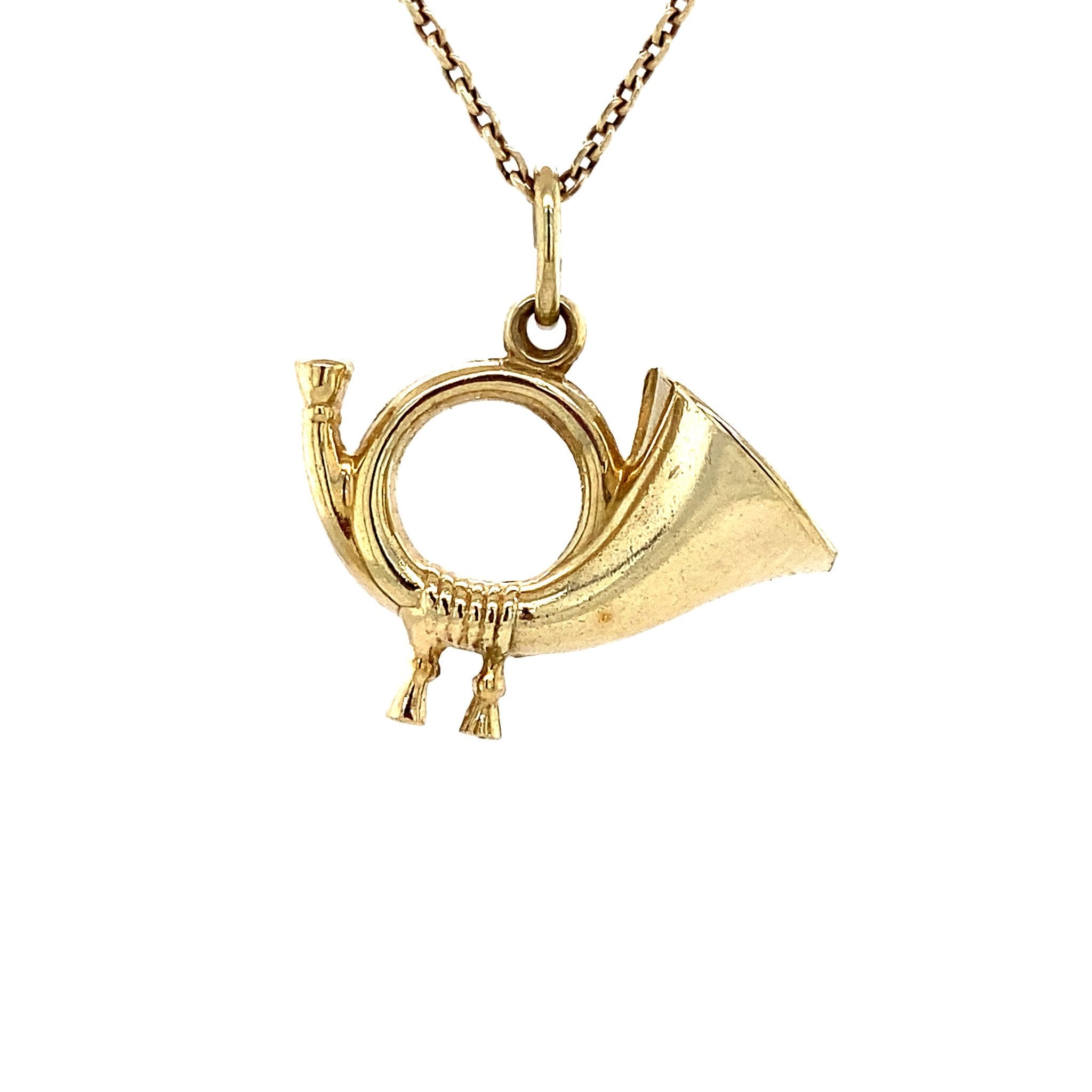 Gouden hoorn hanger 14 krt