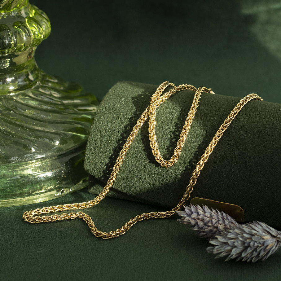 Gouden vintage vossenstaart collier 14 kt