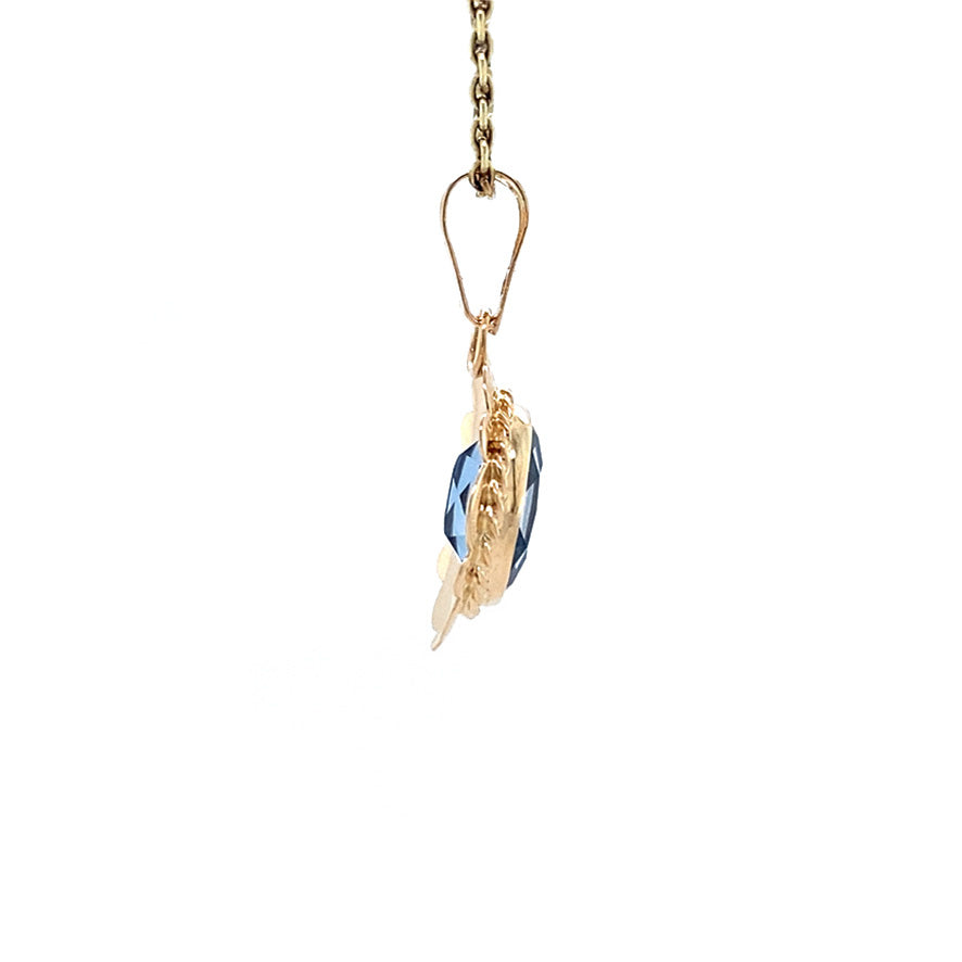 Vintage gold pendant with spinel, 14 kt