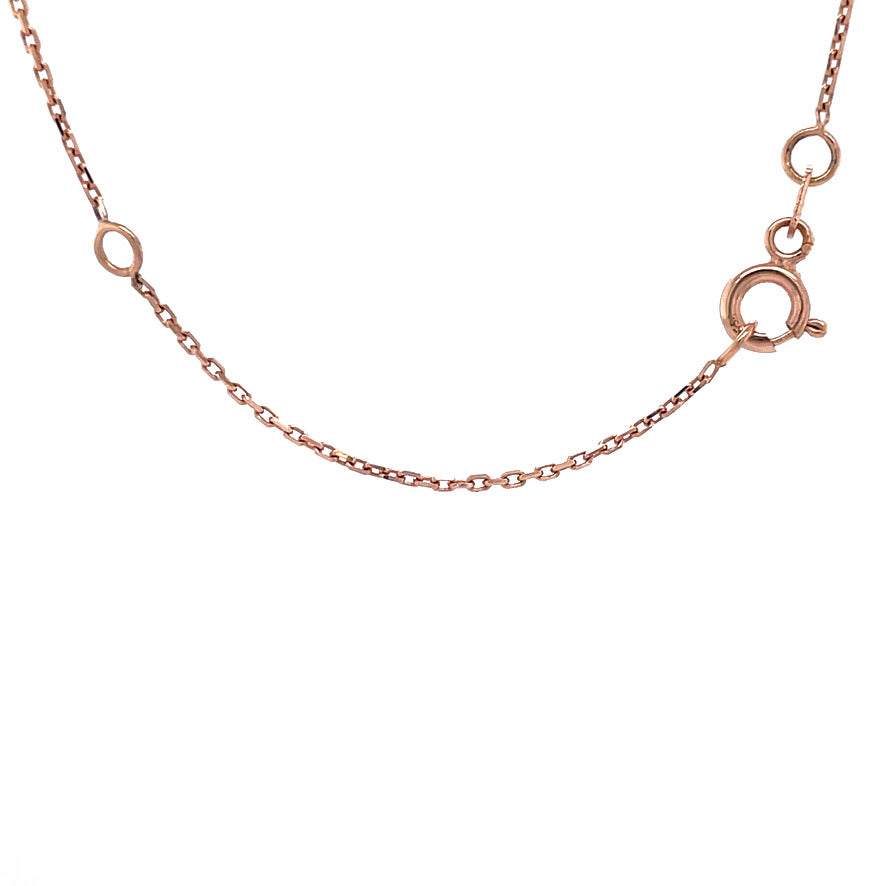 Rose-gold vintage necklace with garnet and diamond pendant 18 kt