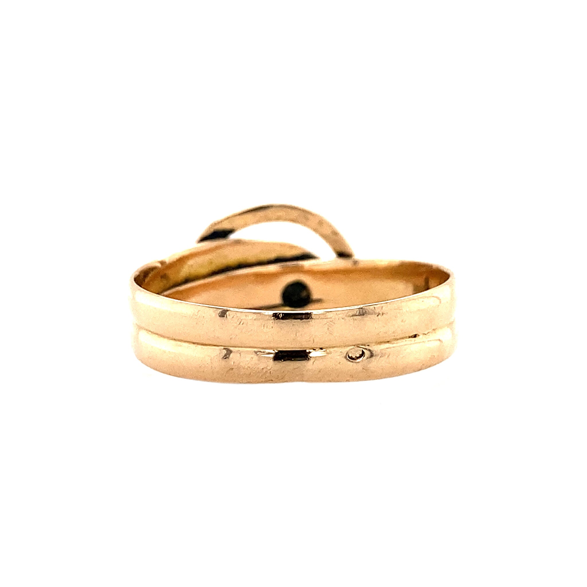 14 kt rose-gold ring with diamond and ruby