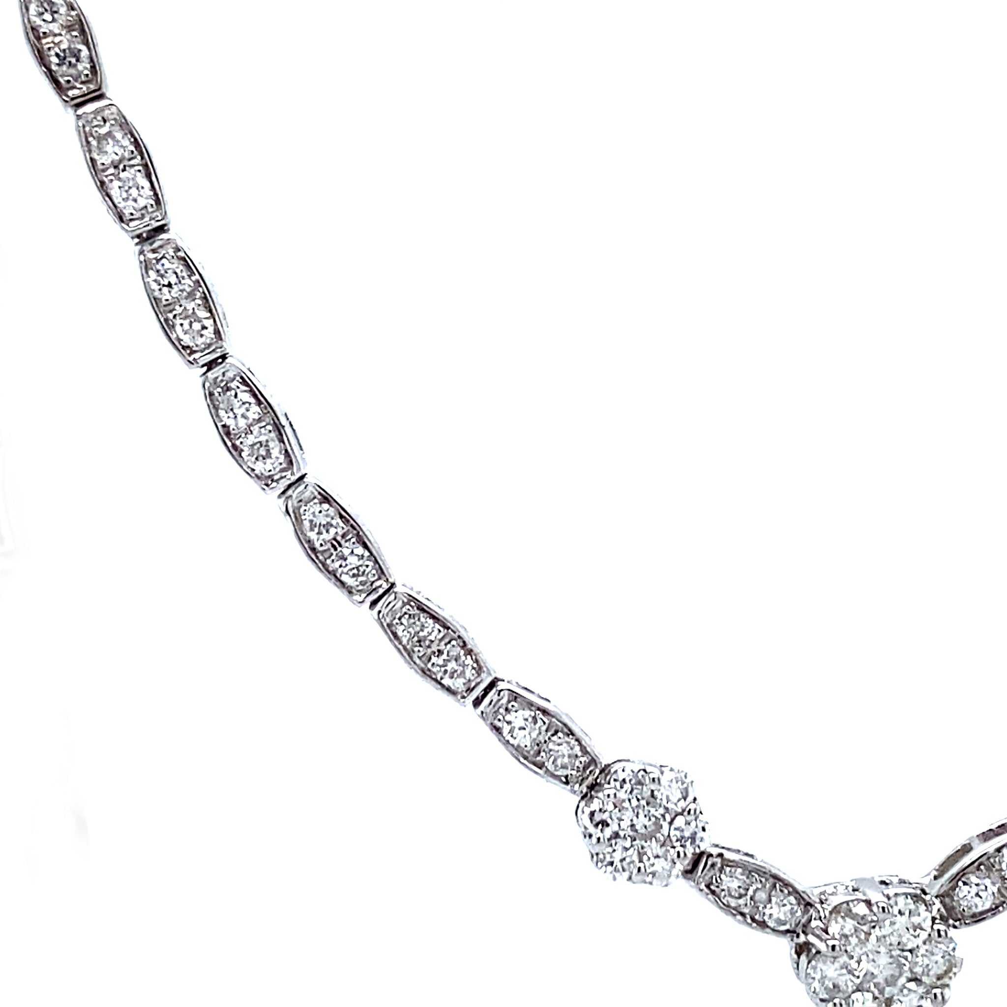 White gold vintage entourage necklace with diamond 18 kt