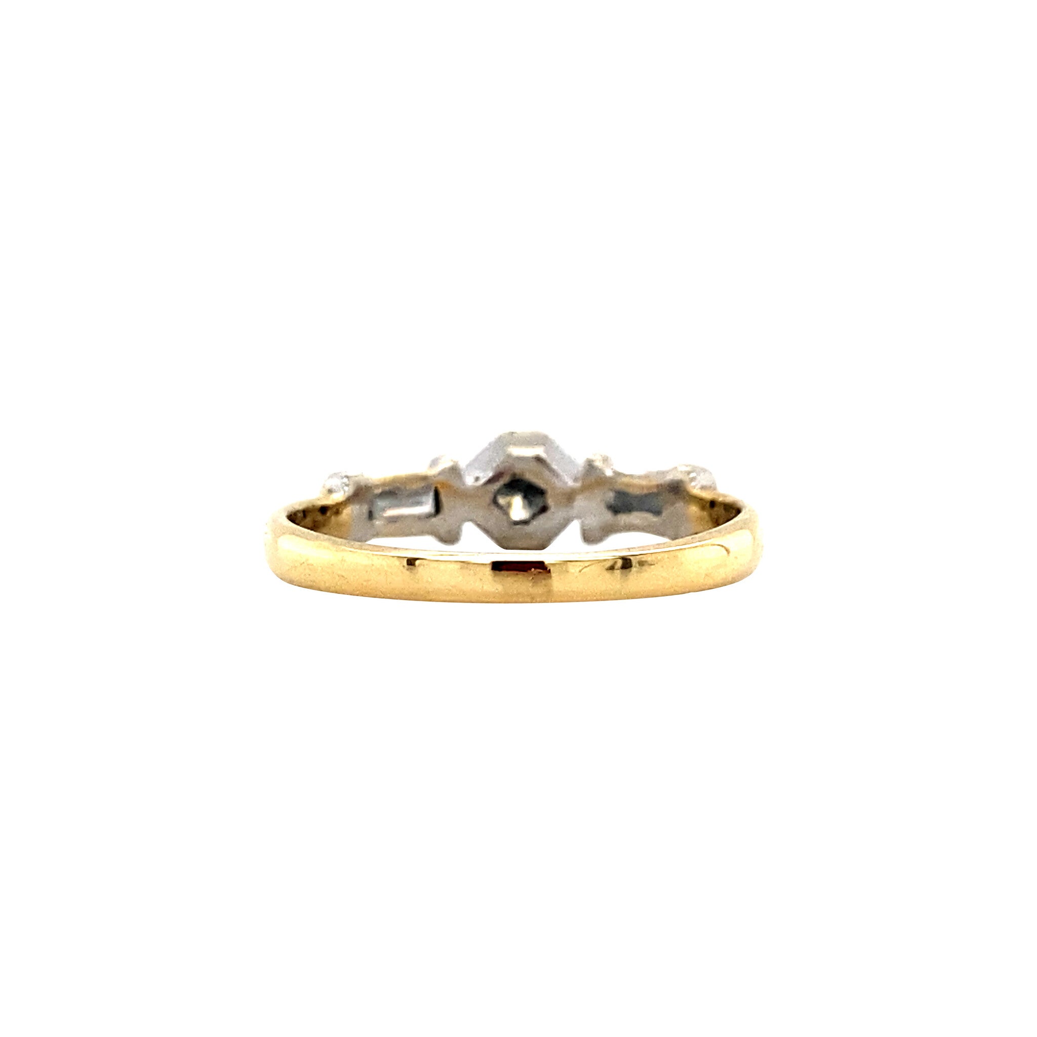 Bicolour gouden ring met diamant 18 krt