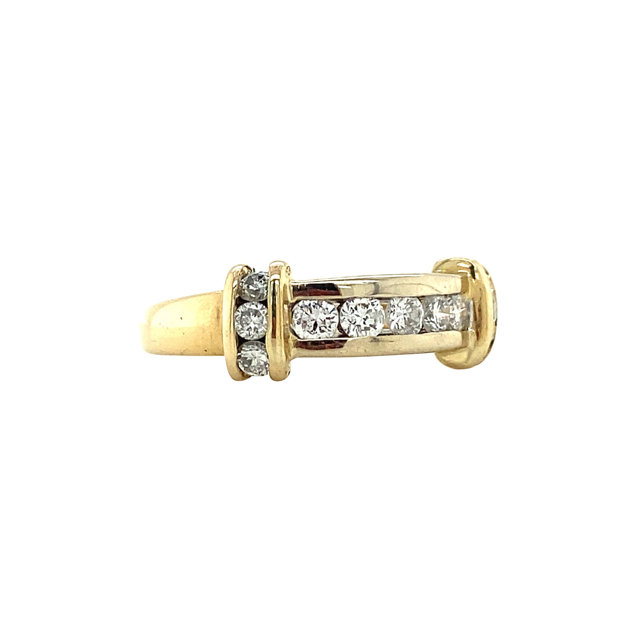 Bicolour gold ring with diamonds 18 krt