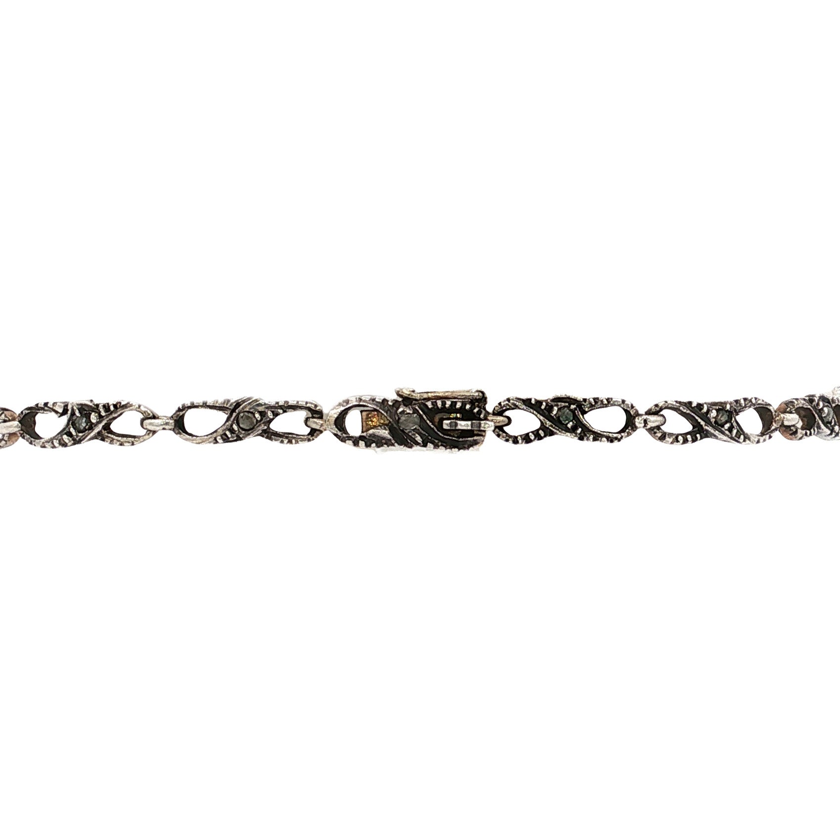 Zilveren vintage armband met diamant 925/14 kt