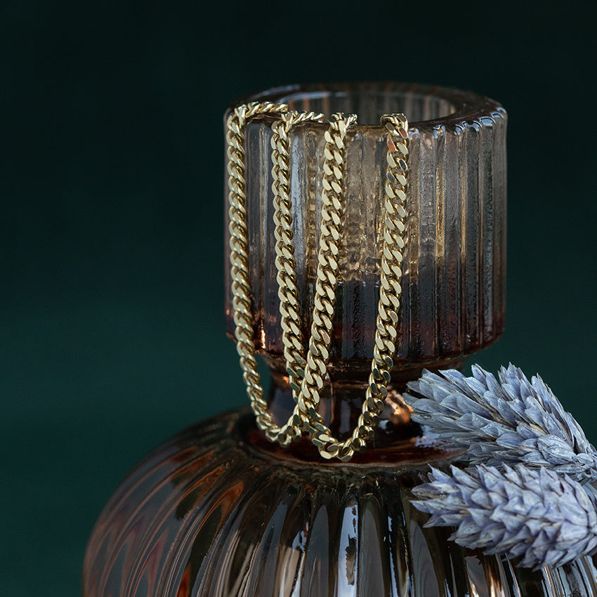 Gouden vintage gourmet collier 14 krt