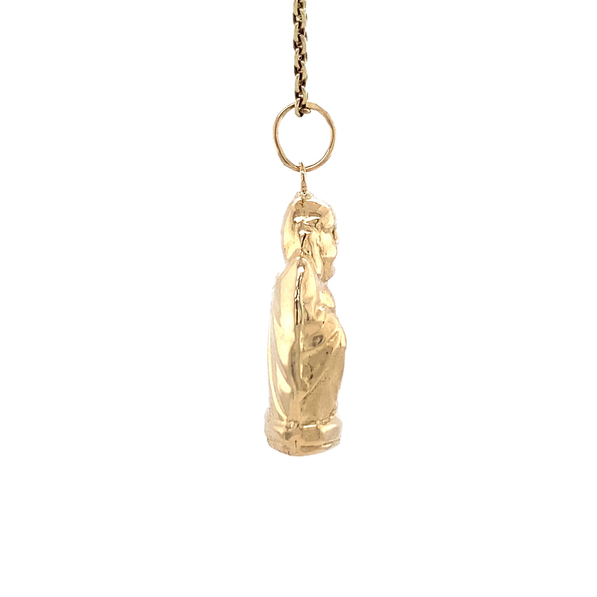 Gold vintage Buddha pendant 14 kt