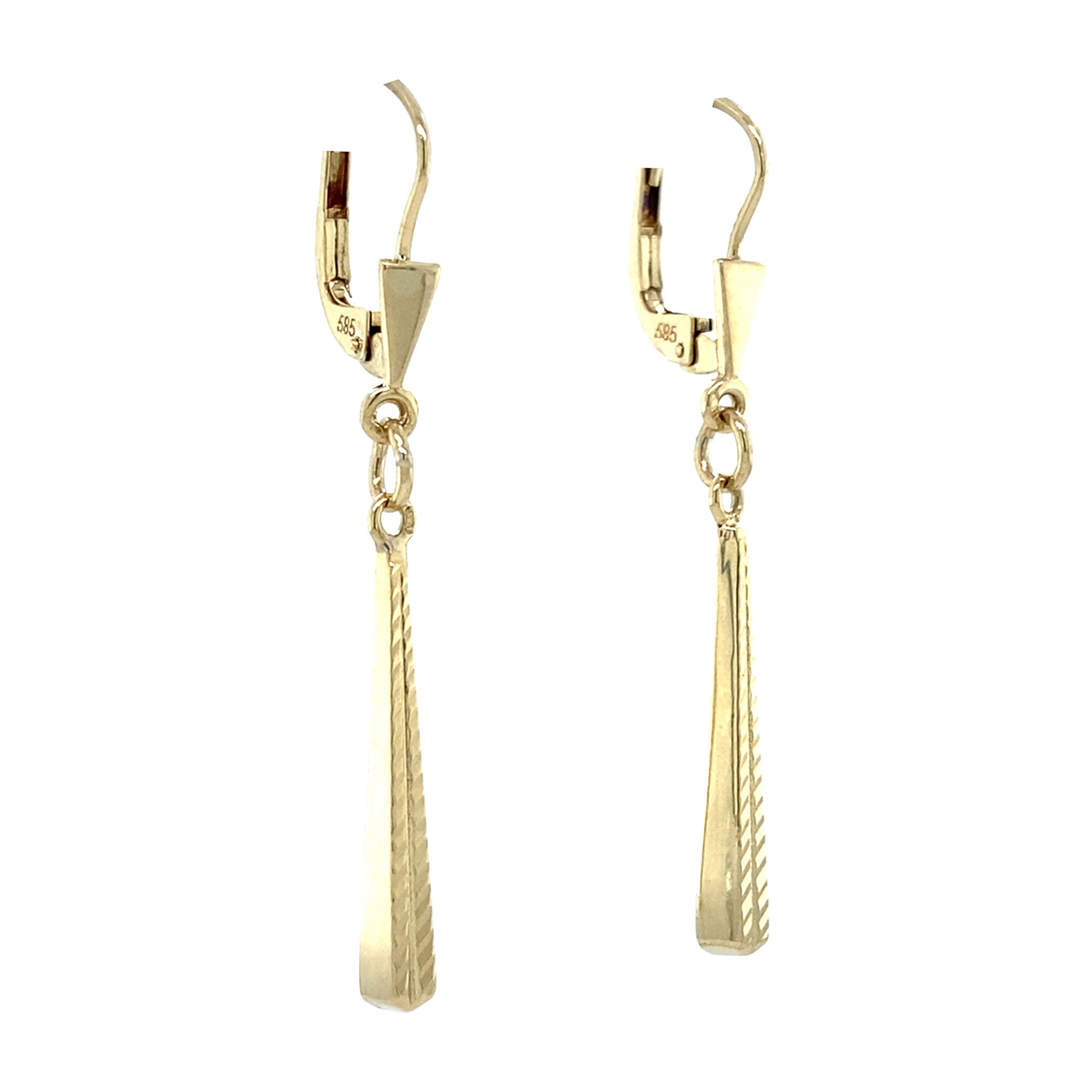 Gouden fantasie oorhangers 14 krt