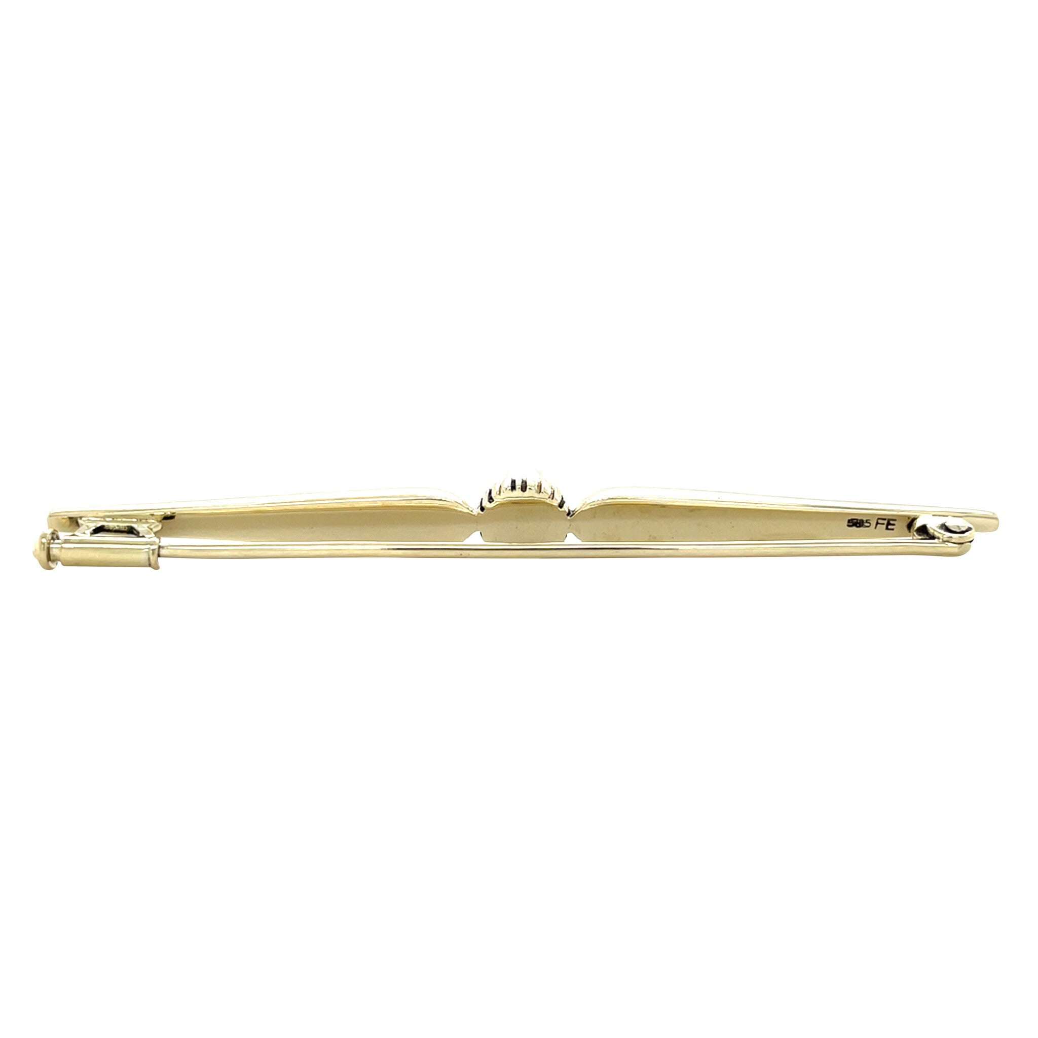 Vintage 14 kt gold brooch with pearl