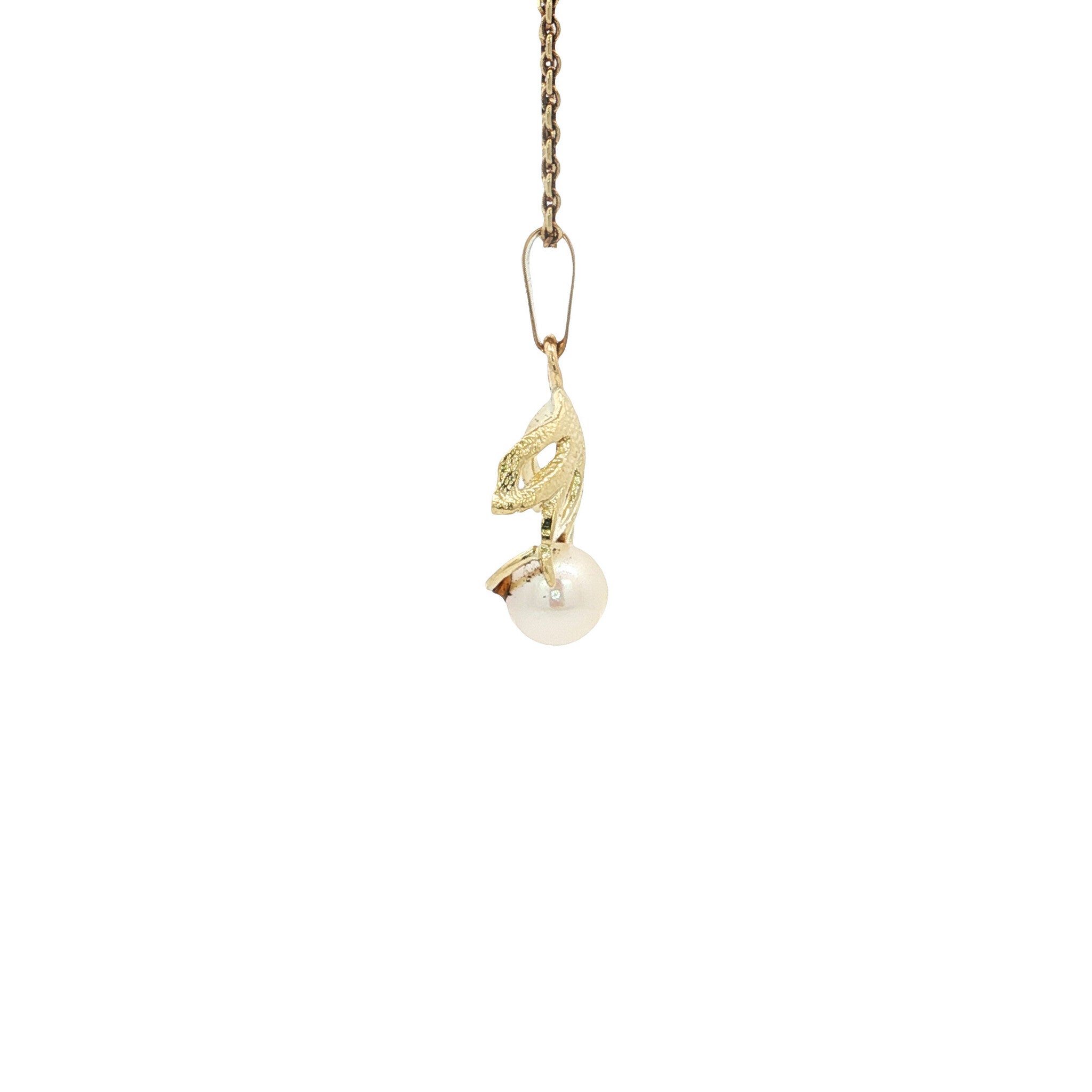 Gold vintage pendant with pearl 14 kt